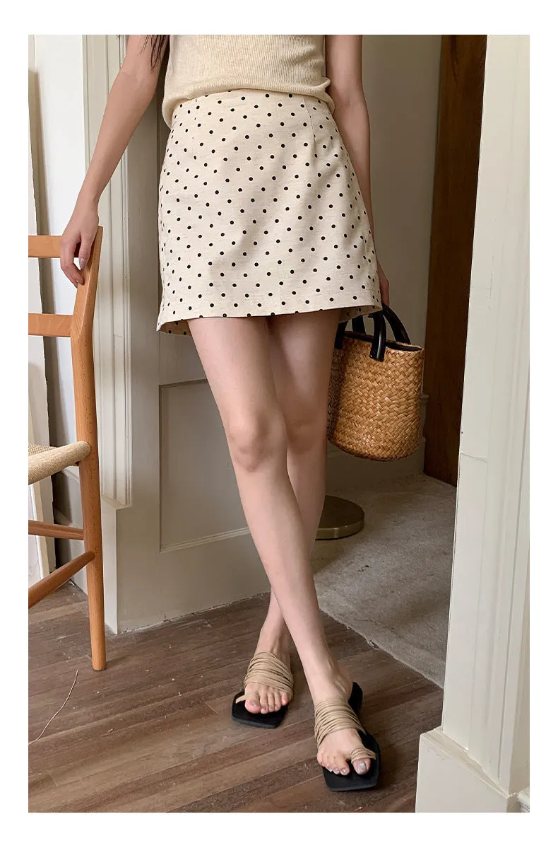 Polka  A-line Short Skirt