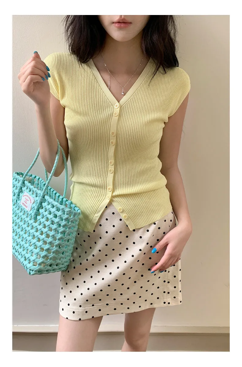 Polka  A-line Short Skirt