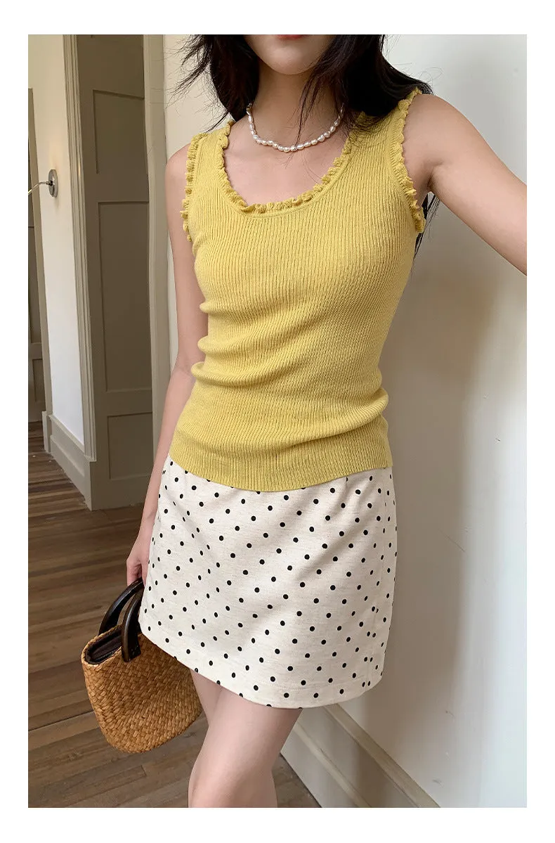 Polka  A-line Short Skirt
