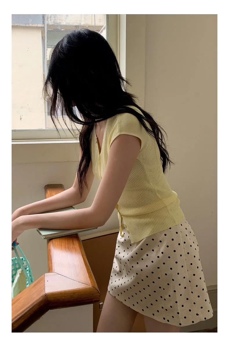 Polka  A-line Short Skirt