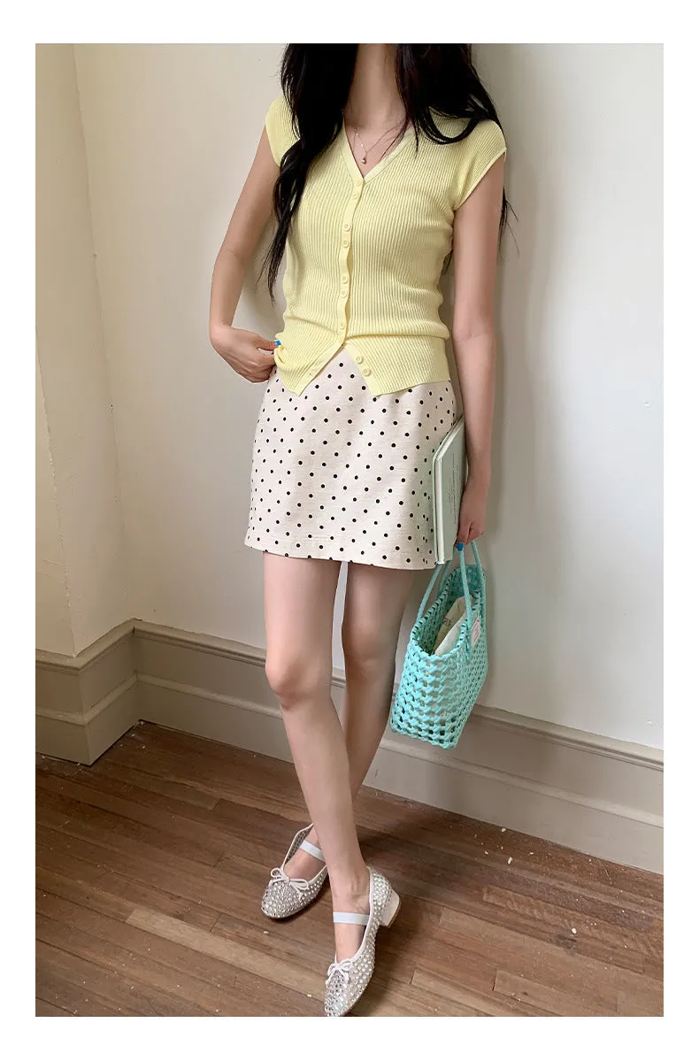 Polka  A-line Short Skirt