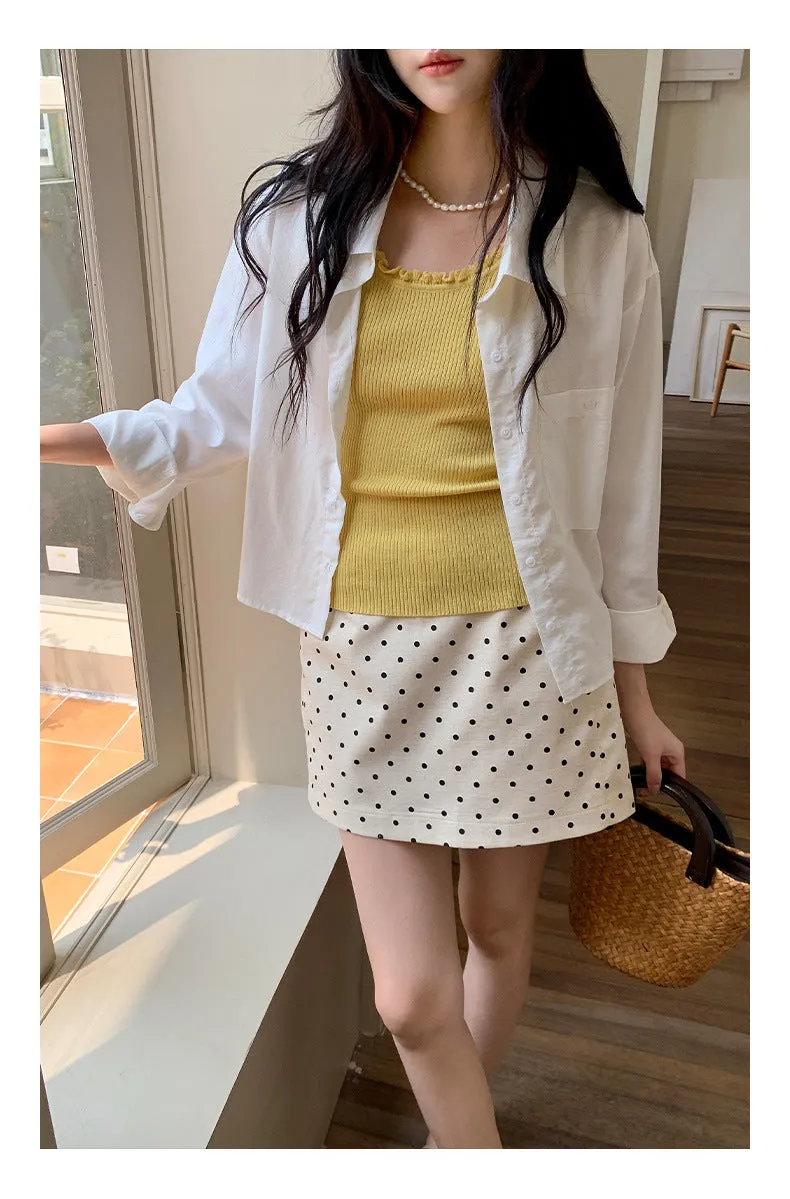 Polka  A-line Short Skirt