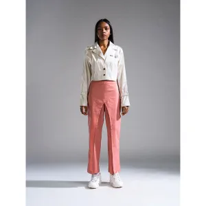 PRIMAL GRAY White Recycled Cotton Cropped Trench Jacket