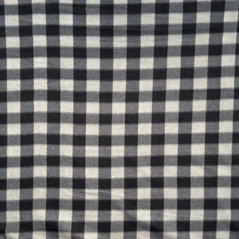 Printed Polar Fleece Check Black & Grey