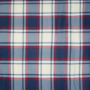 Printed Polar Fleece Check Red Blue