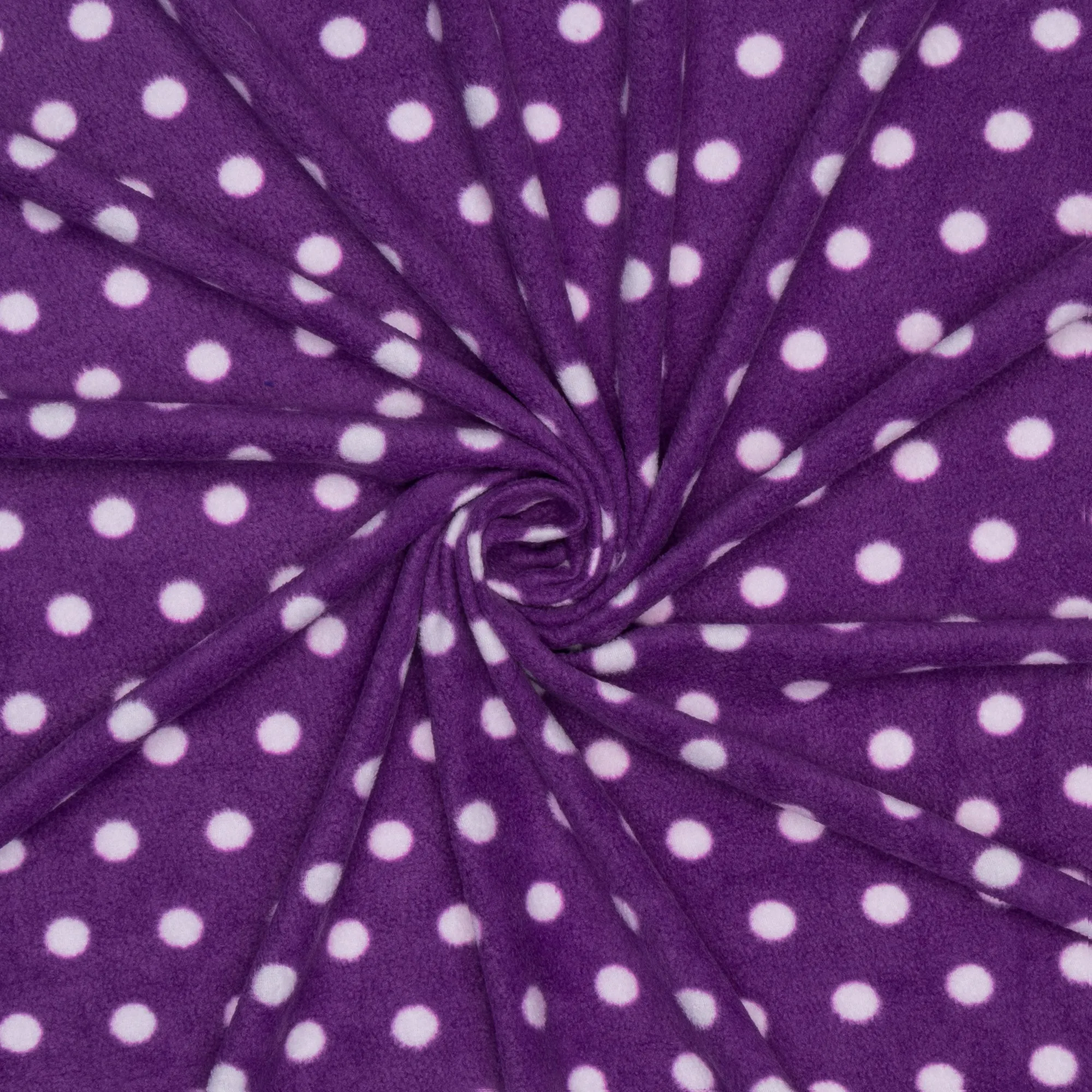 Printed Polar Fleece Purple/White Spot