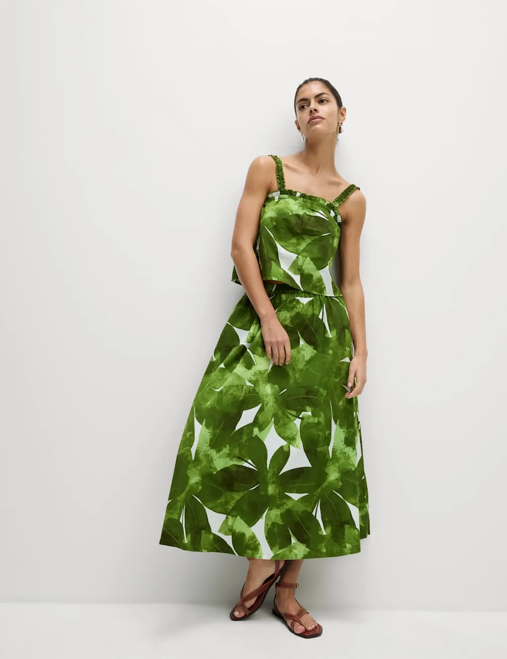 Pure Cotton Printed Midaxi Beach Skirt
