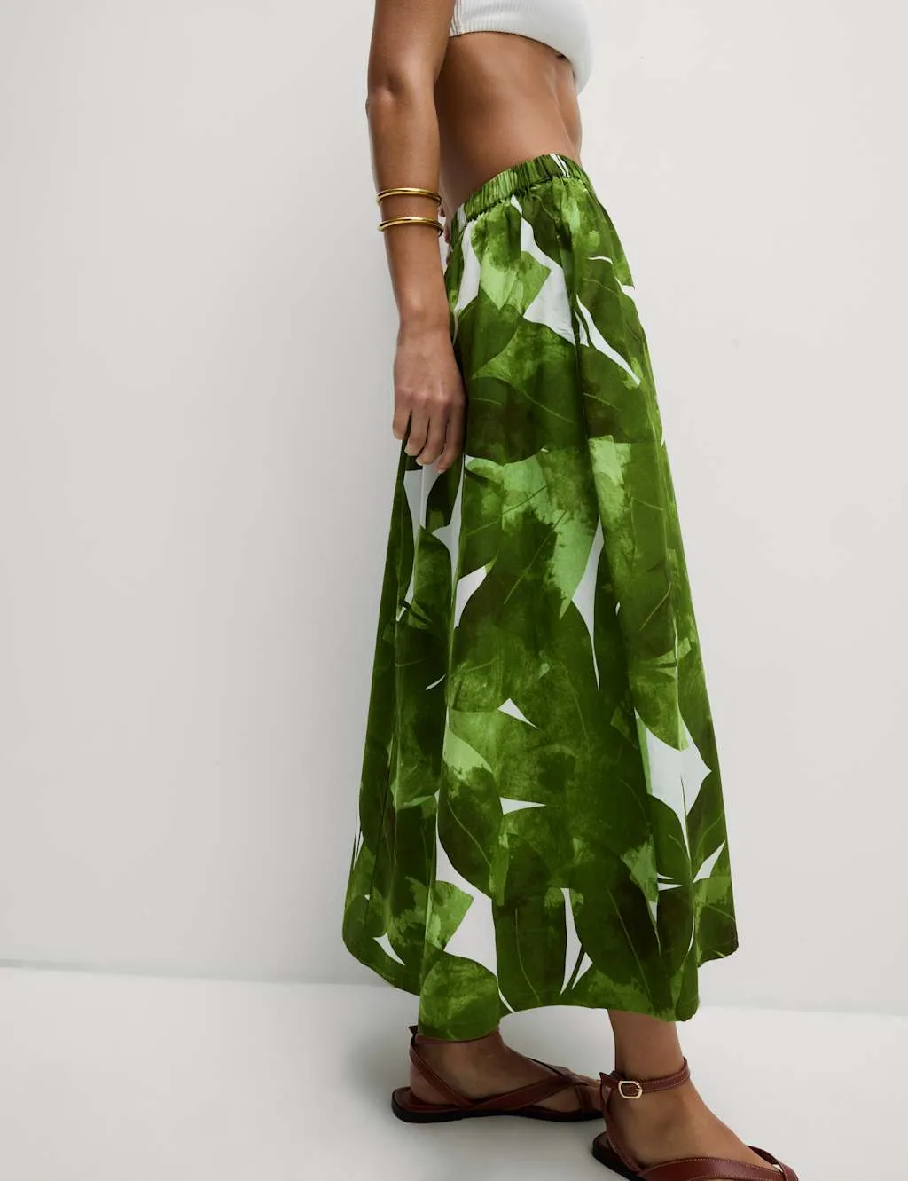 Pure Cotton Printed Midaxi Beach Skirt