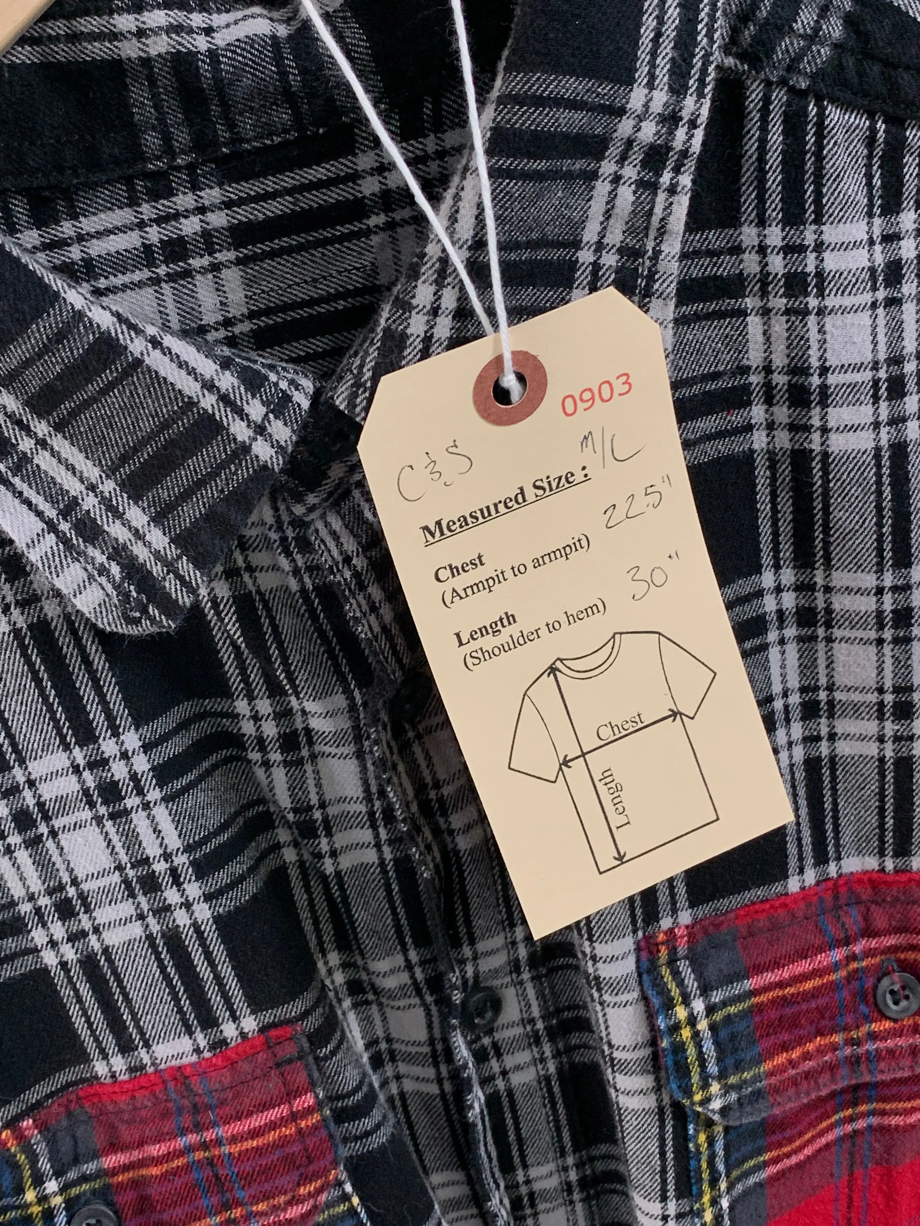 "1 of 1" Plaid Patchwork Flannel (M/L)