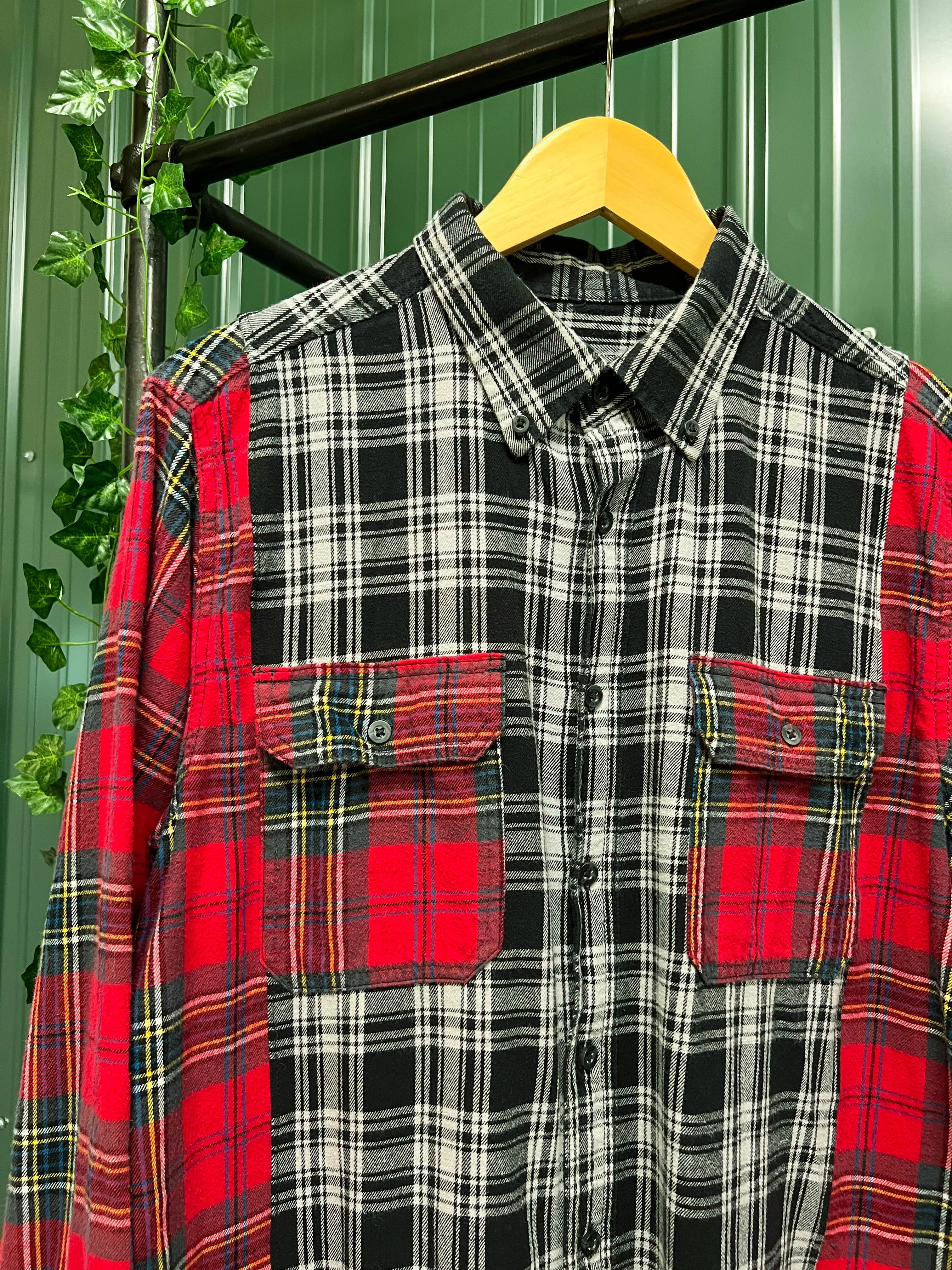 "1 of 1" Plaid Patchwork Flannel (M/L)