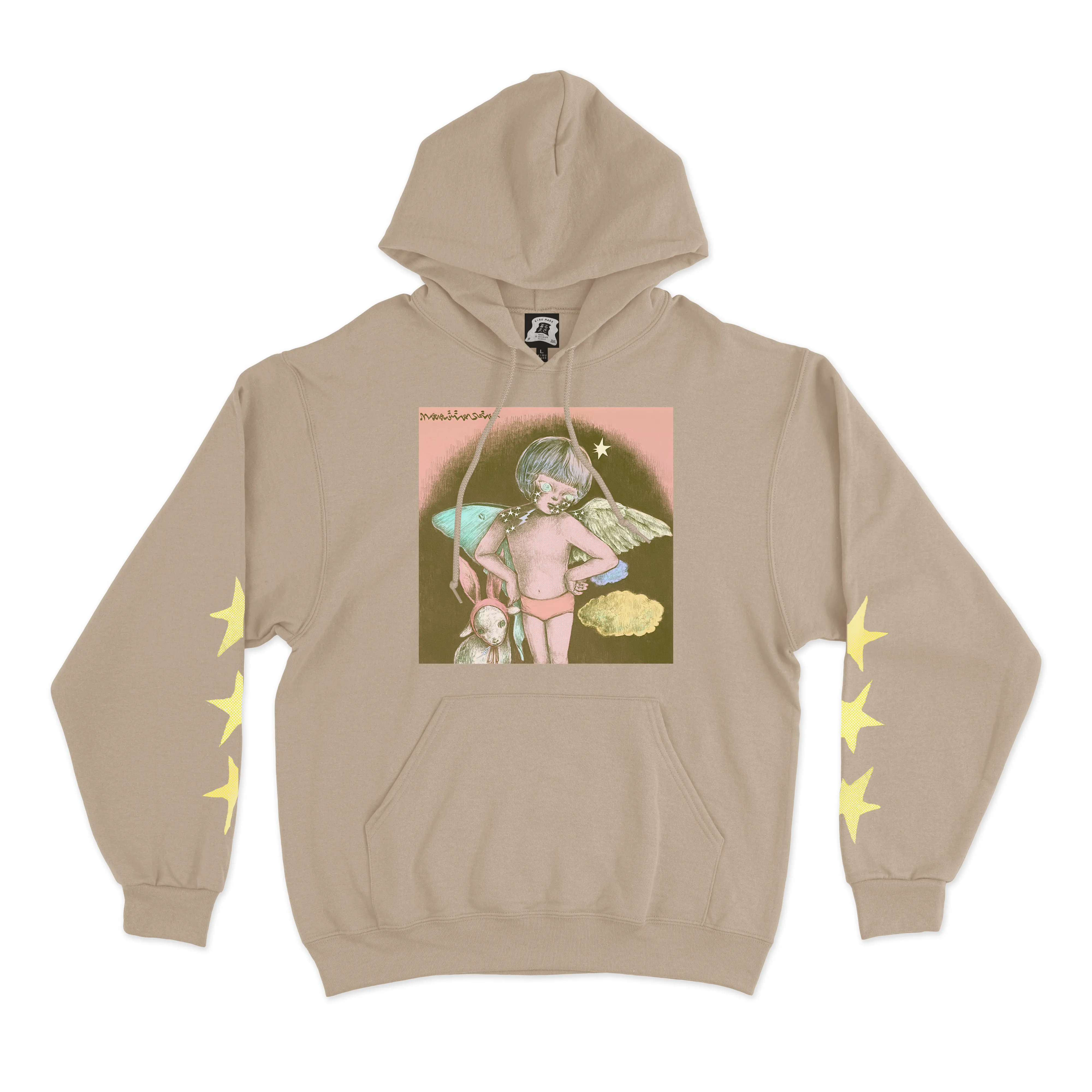 "Fragment " Fleece Hoodie Beige