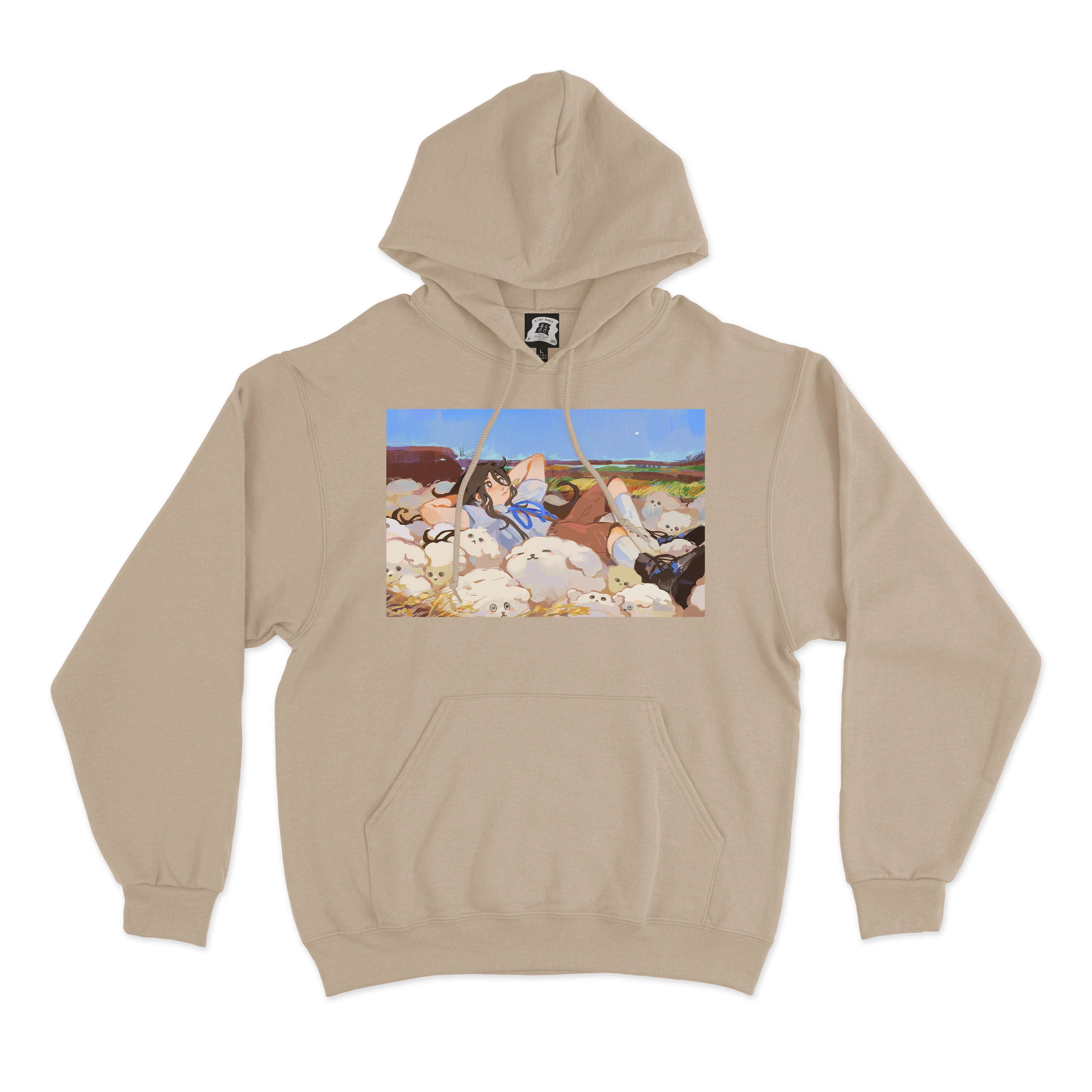 "Free Ride" Fleece Hoodie Beige