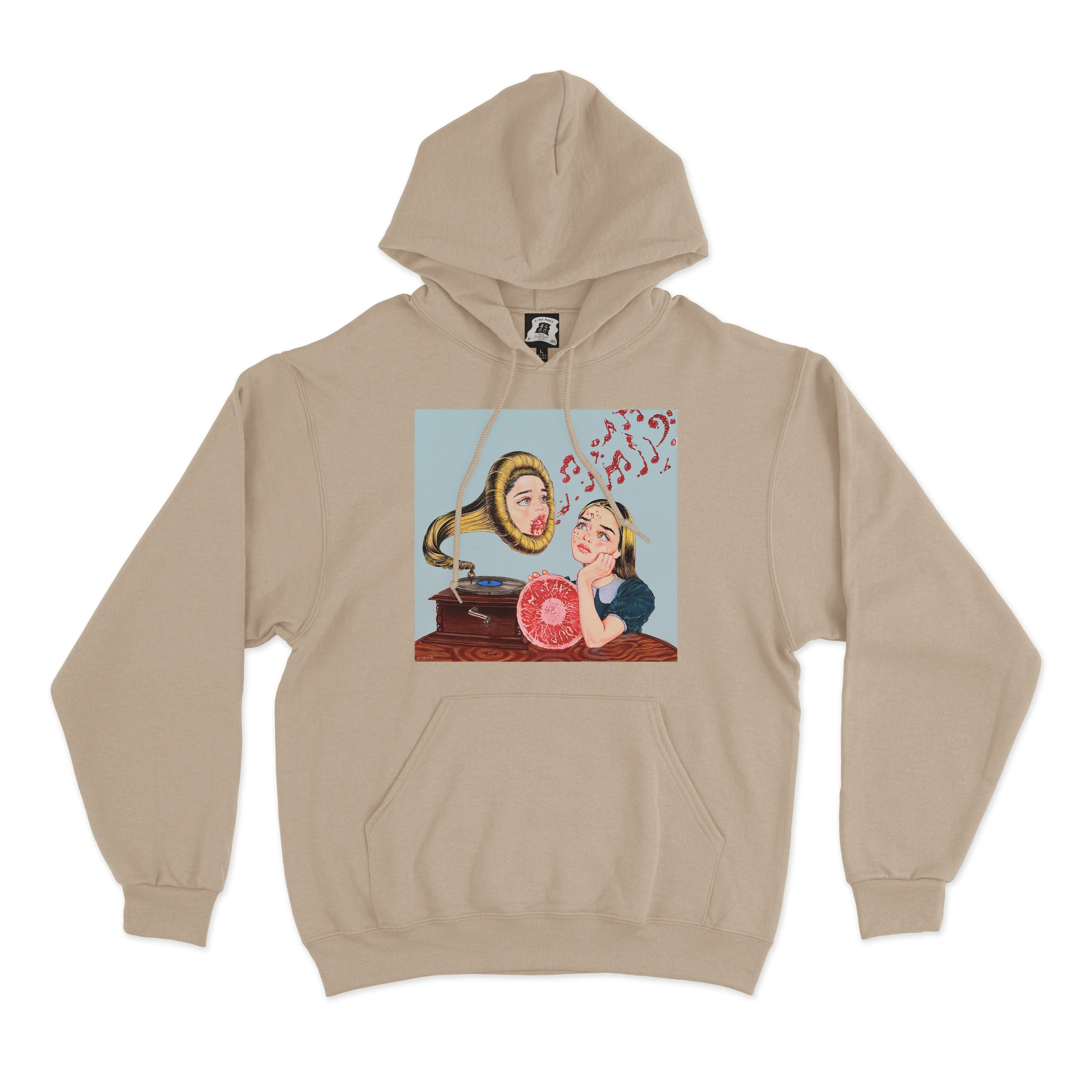 "Song" Fleece Hoodie Beige/Khaki