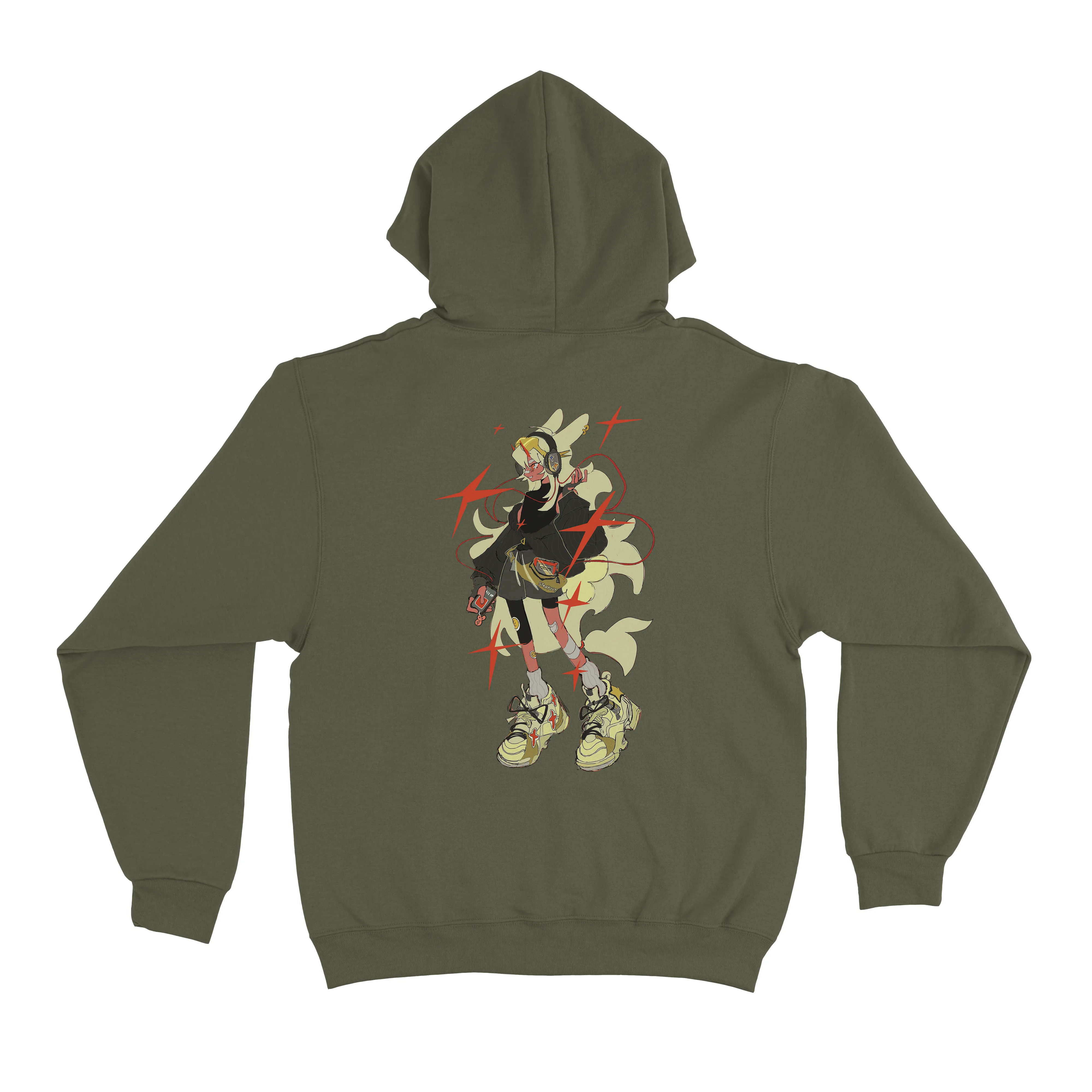 "Soundproof" Fleece Hoodie Khaki