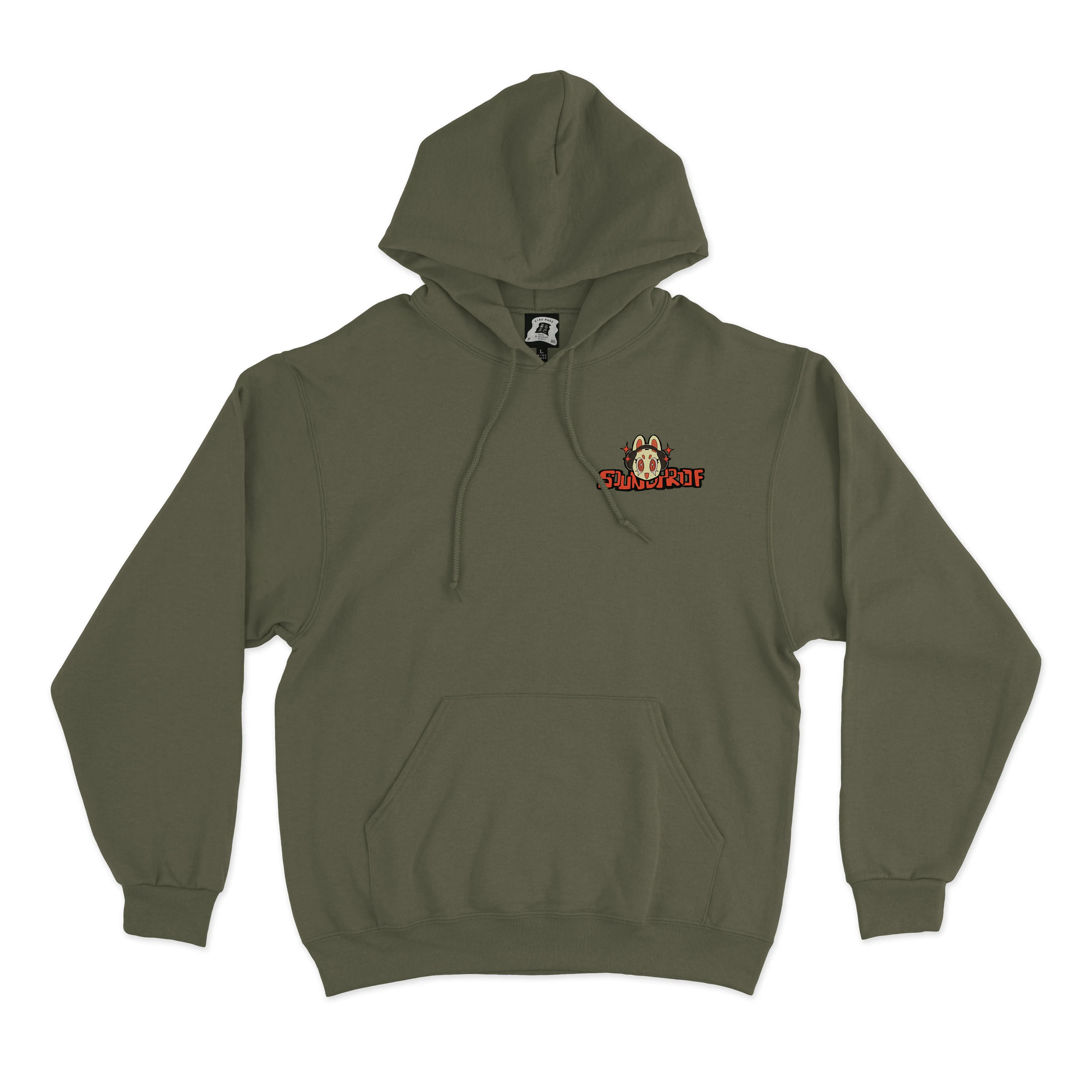 "Soundproof" Fleece Hoodie Khaki