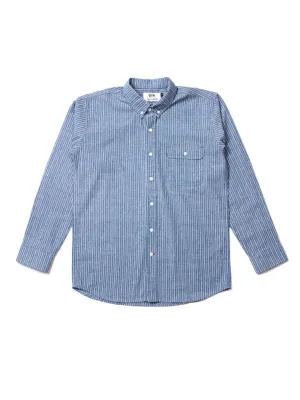 Qutn Work Shirt II Blue Striped Chambray