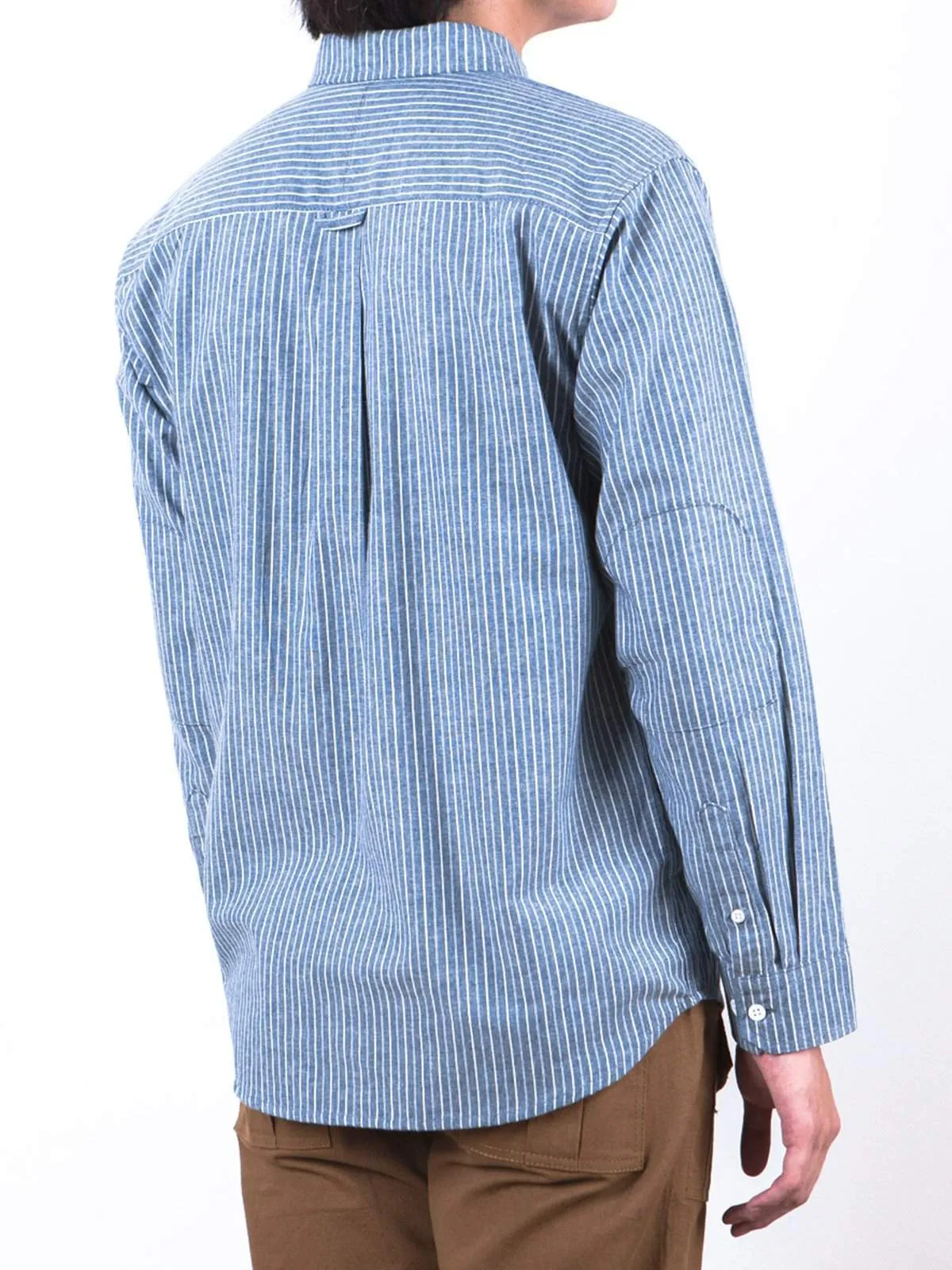 Qutn Work Shirt II Blue Striped Chambray