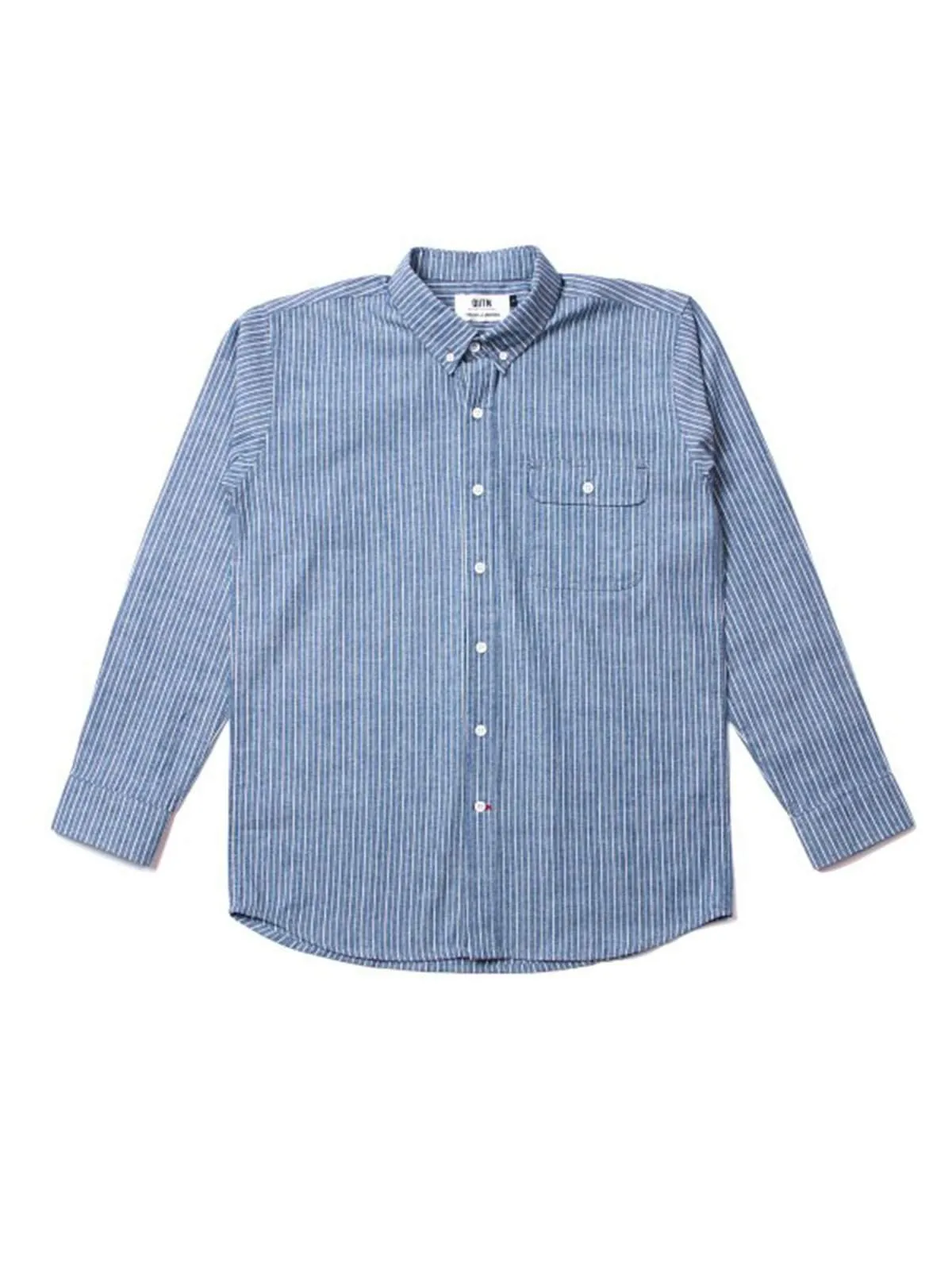 Qutn Work Shirt II Blue Striped Chambray