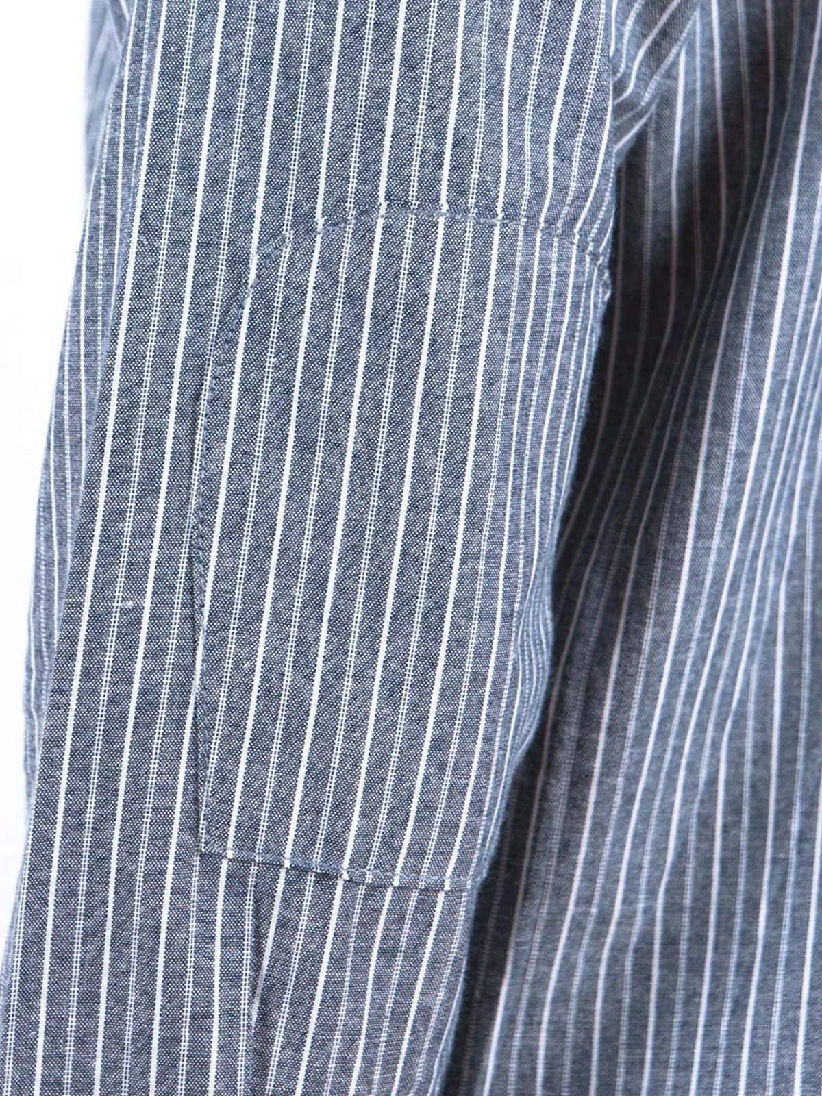 Qutn Work Shirt II Grey Striped Chambray