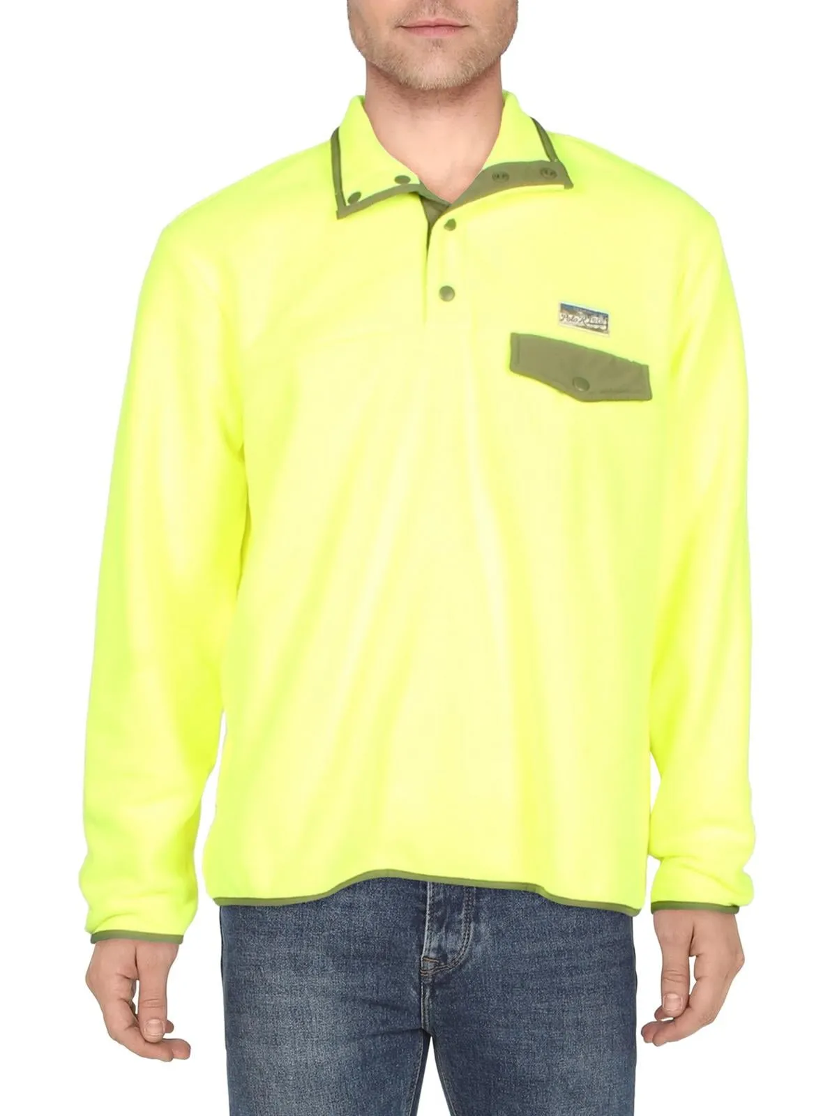 Ralph Lauren Men's Fleece Half Snap Pullover Yellow Size Small