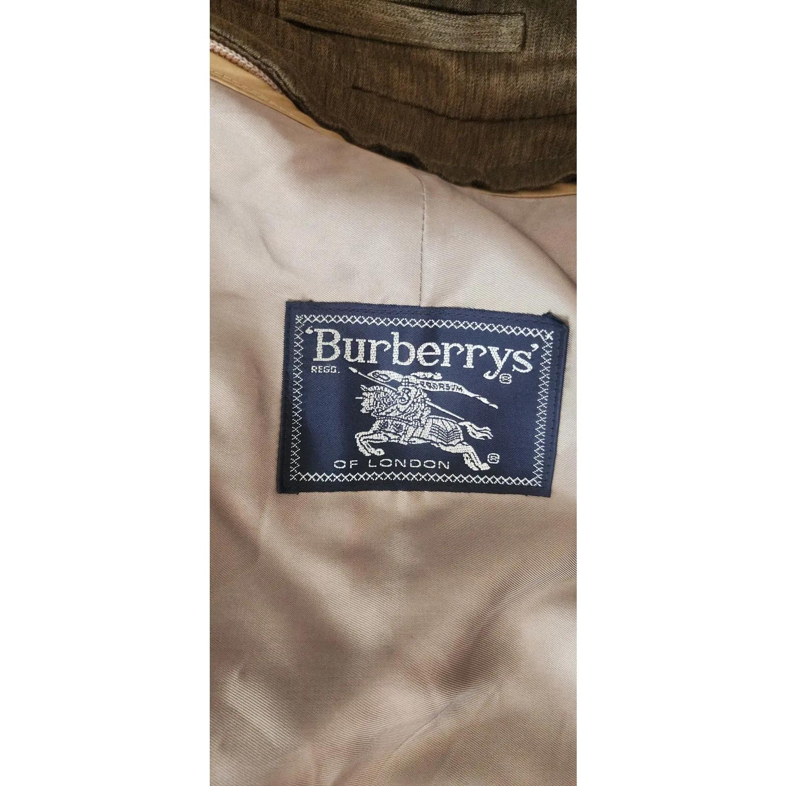 RARE 80s Ladies Coat Burberrys Green Wool Double Breasted