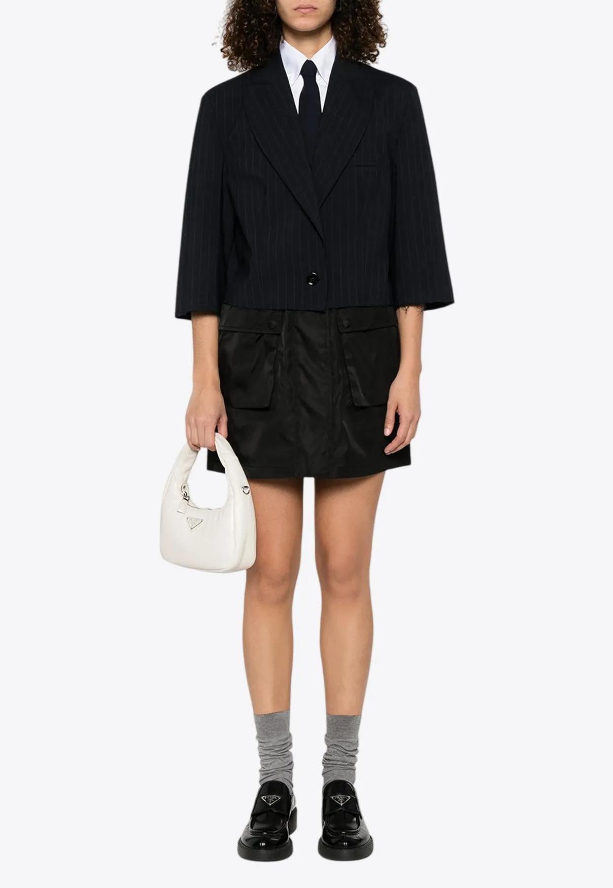 Re-Nylon Triangle Logo Mini Skirt