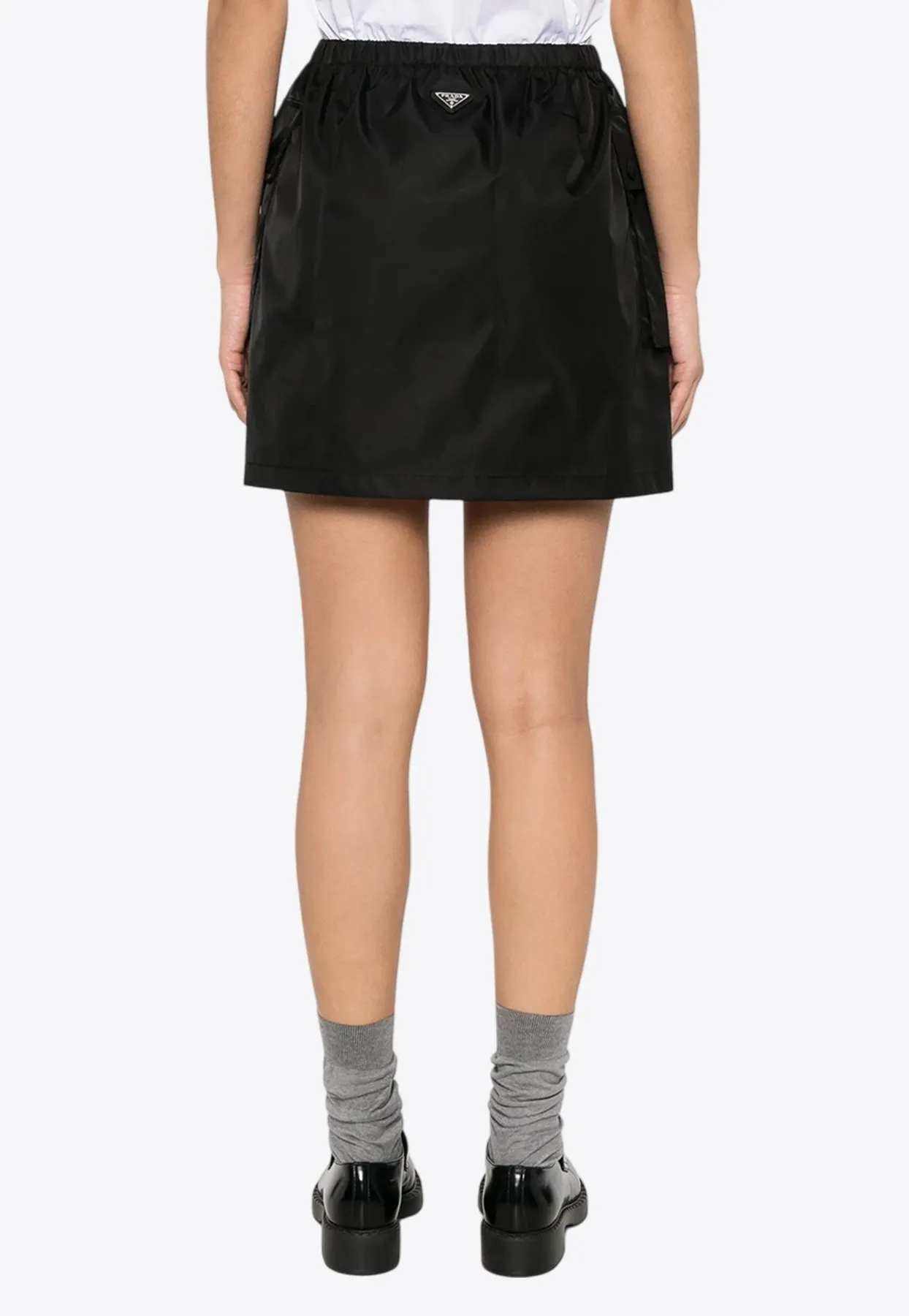 Re-Nylon Triangle Logo Mini Skirt
