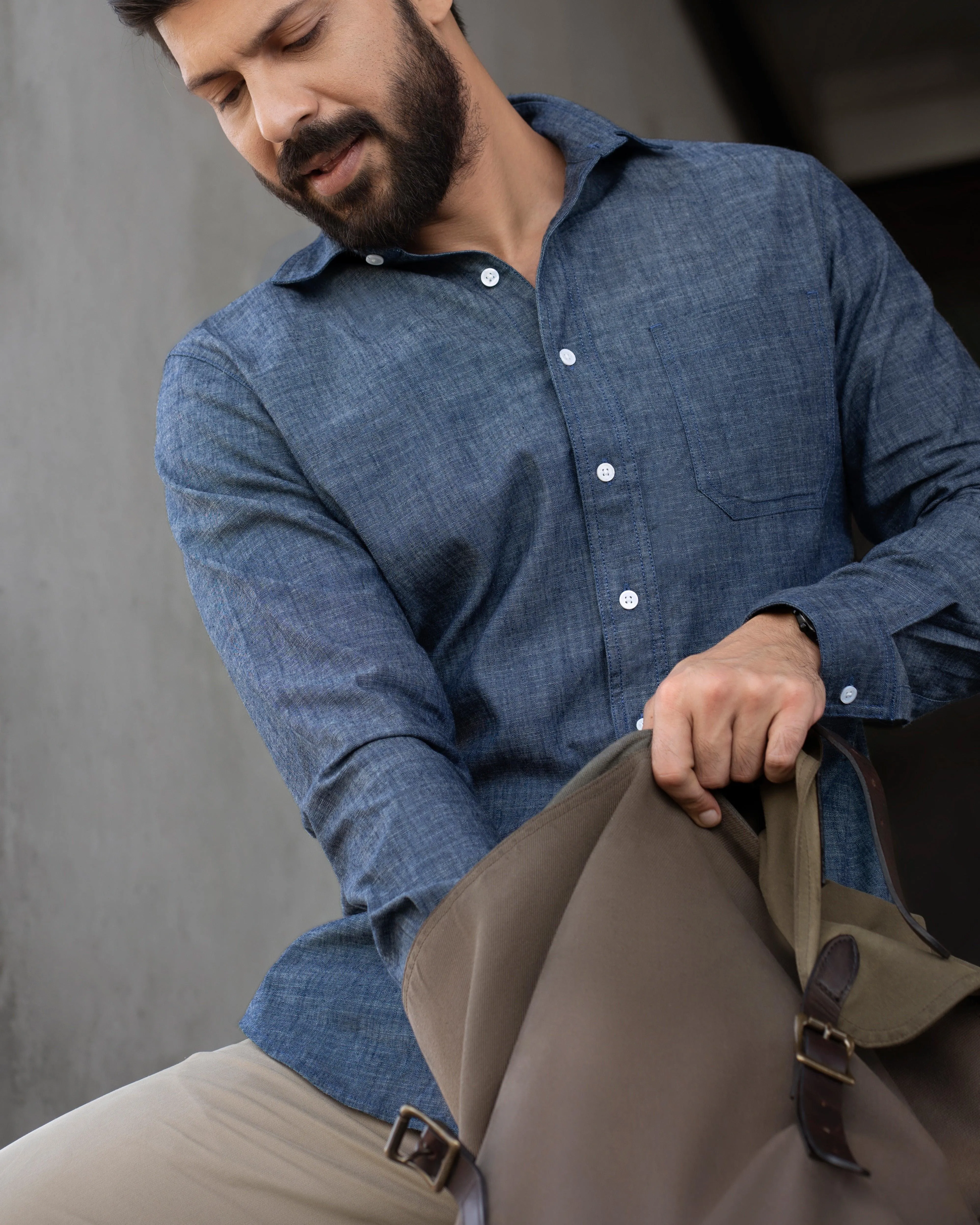 Reno in Indian Chambray