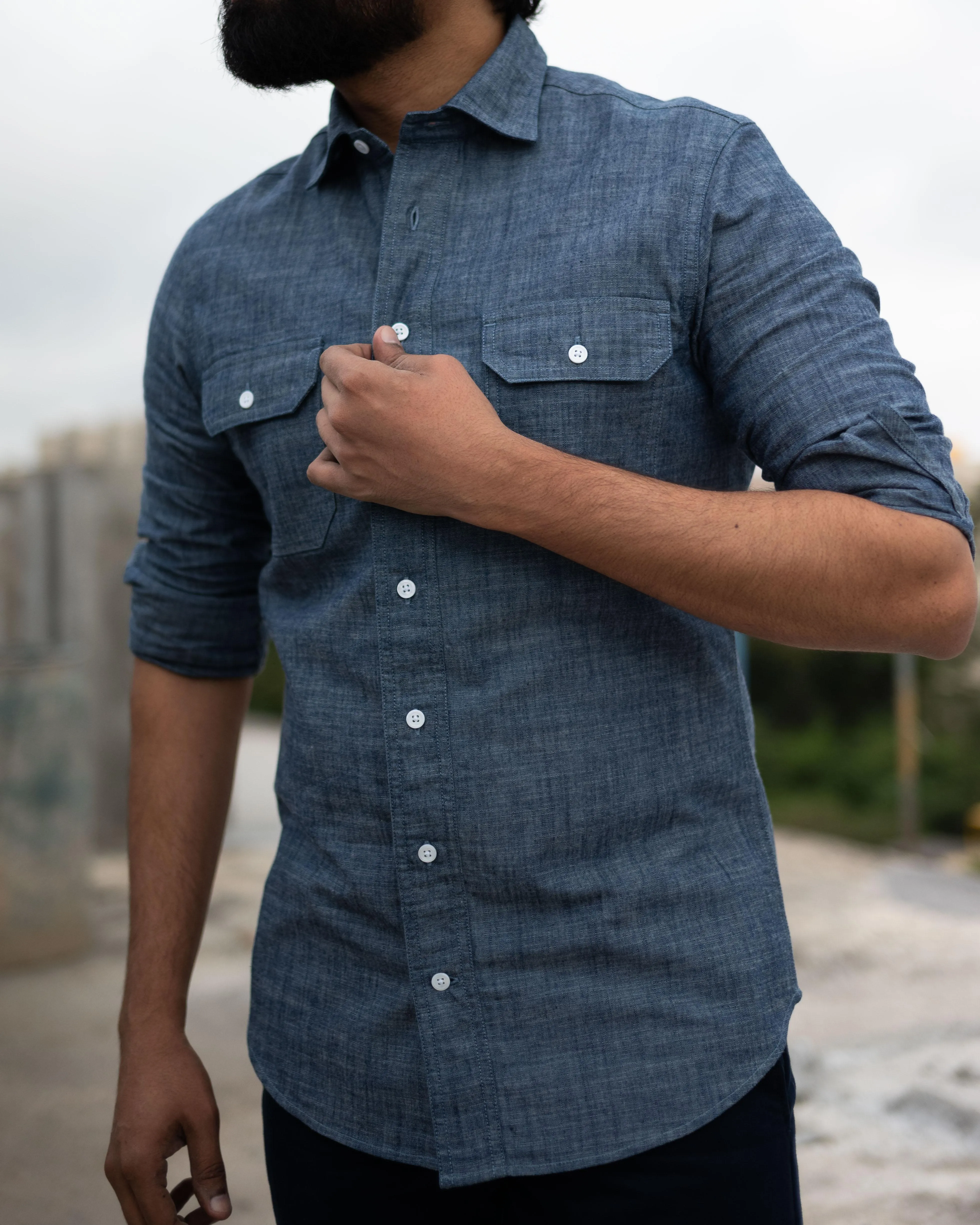 Reno in Indian Chambray