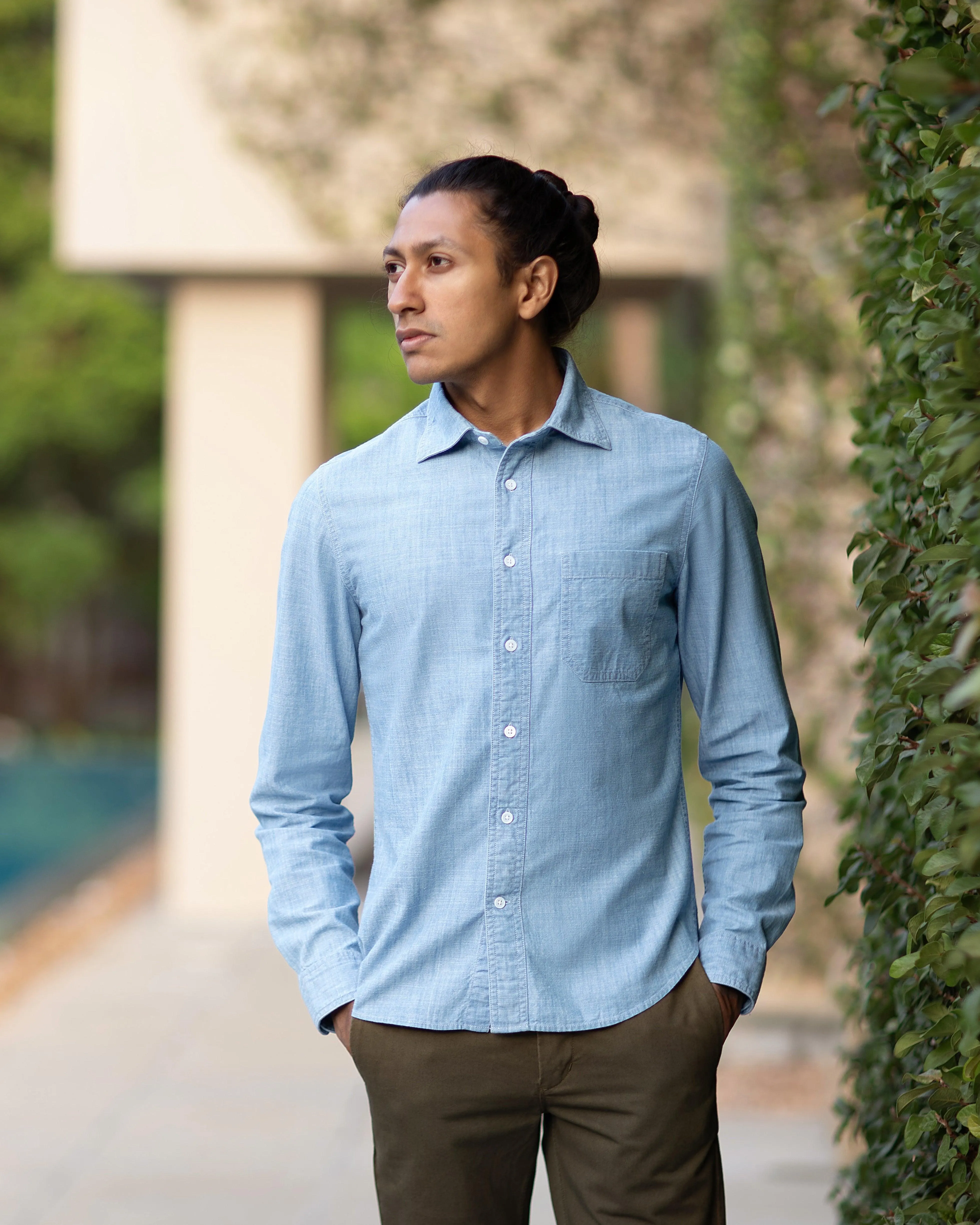 Reno in Indian Chambray