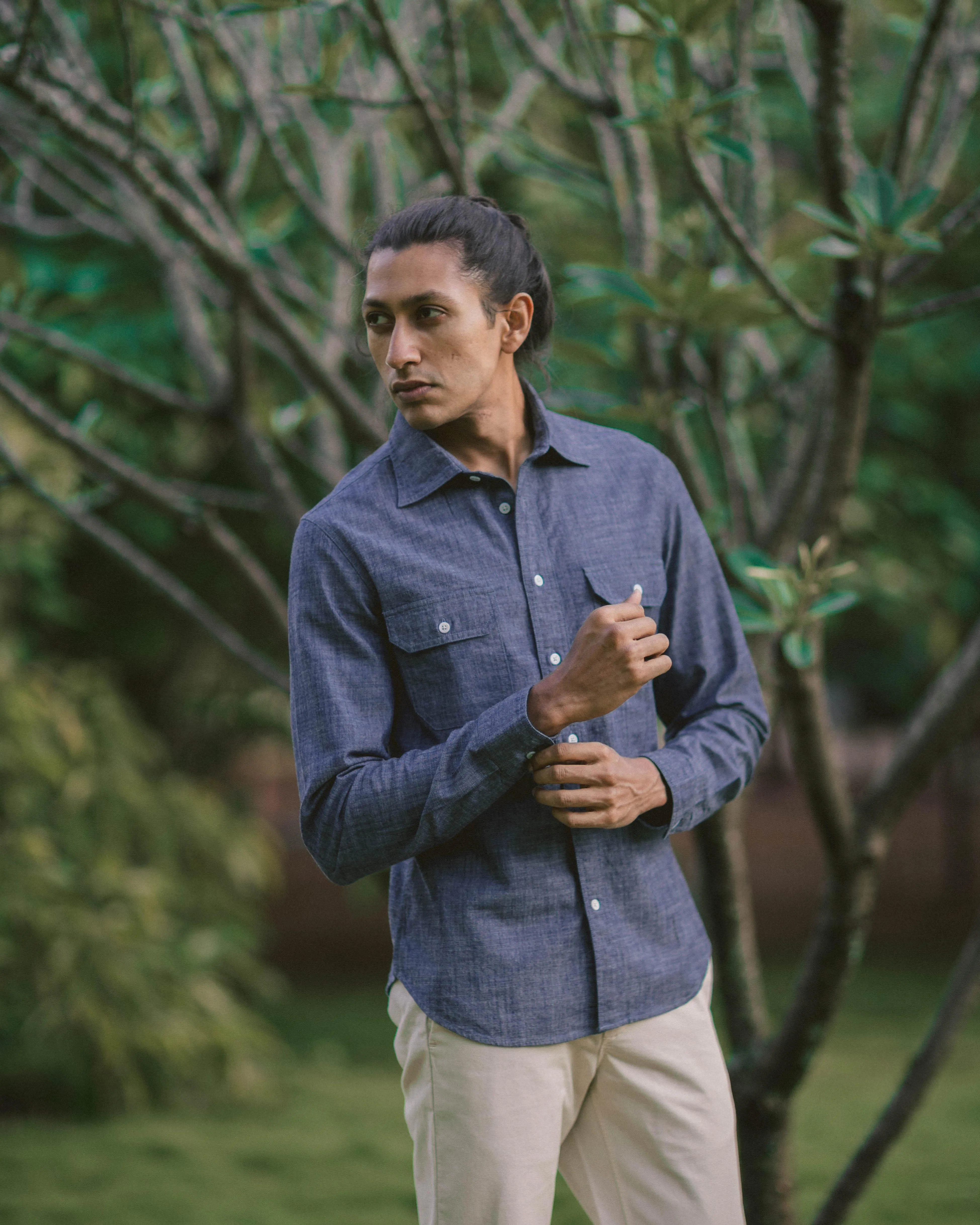 Reno in Indian Chambray