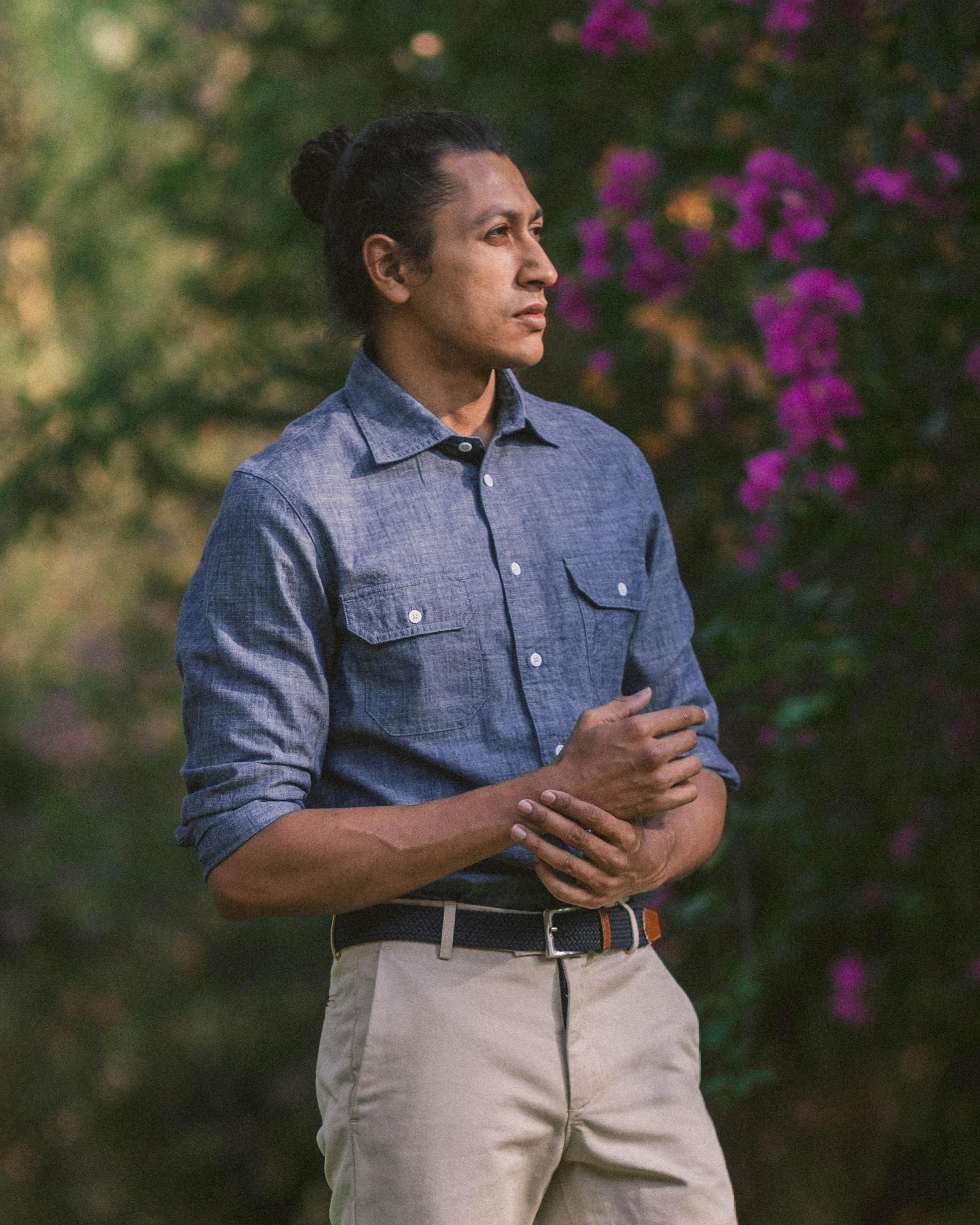 Reno in Indian Chambray