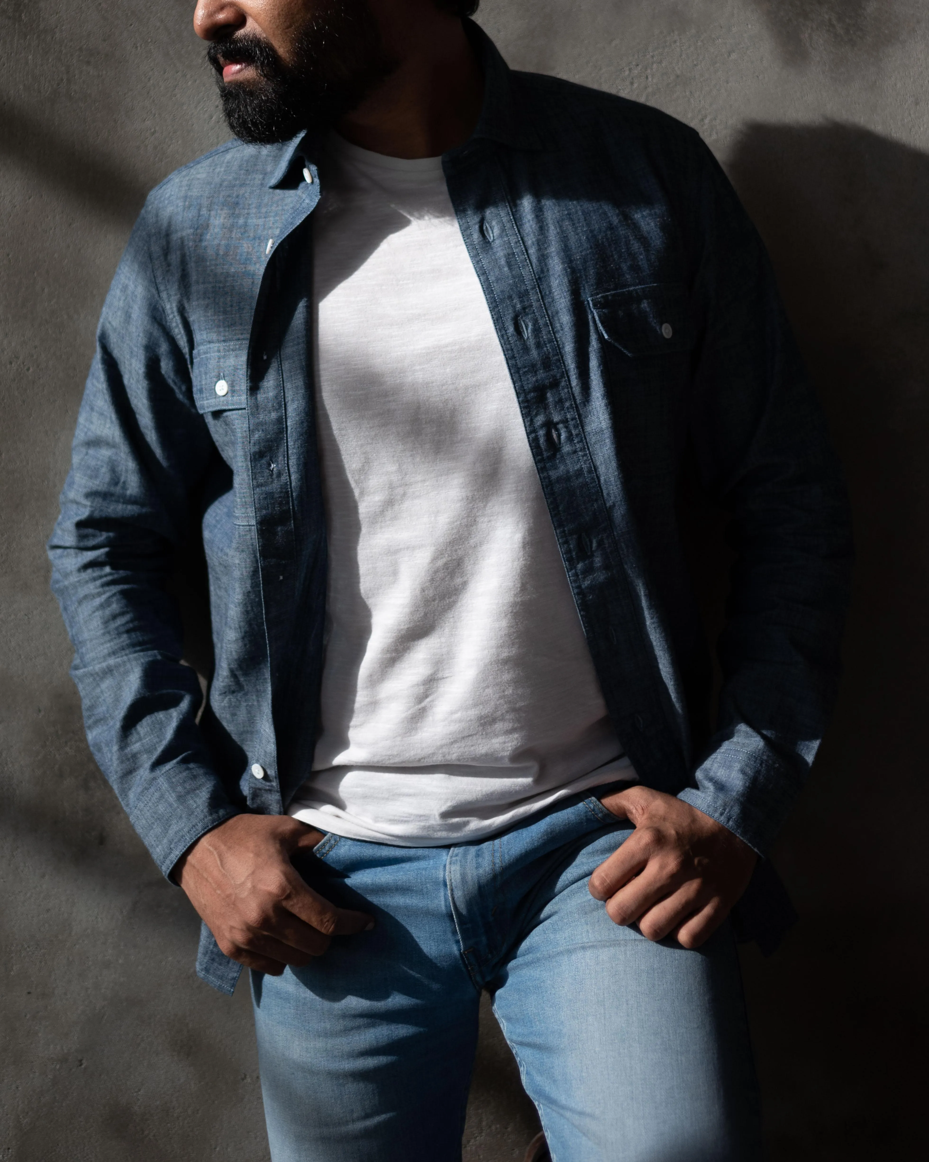 Reno in Indian Chambray