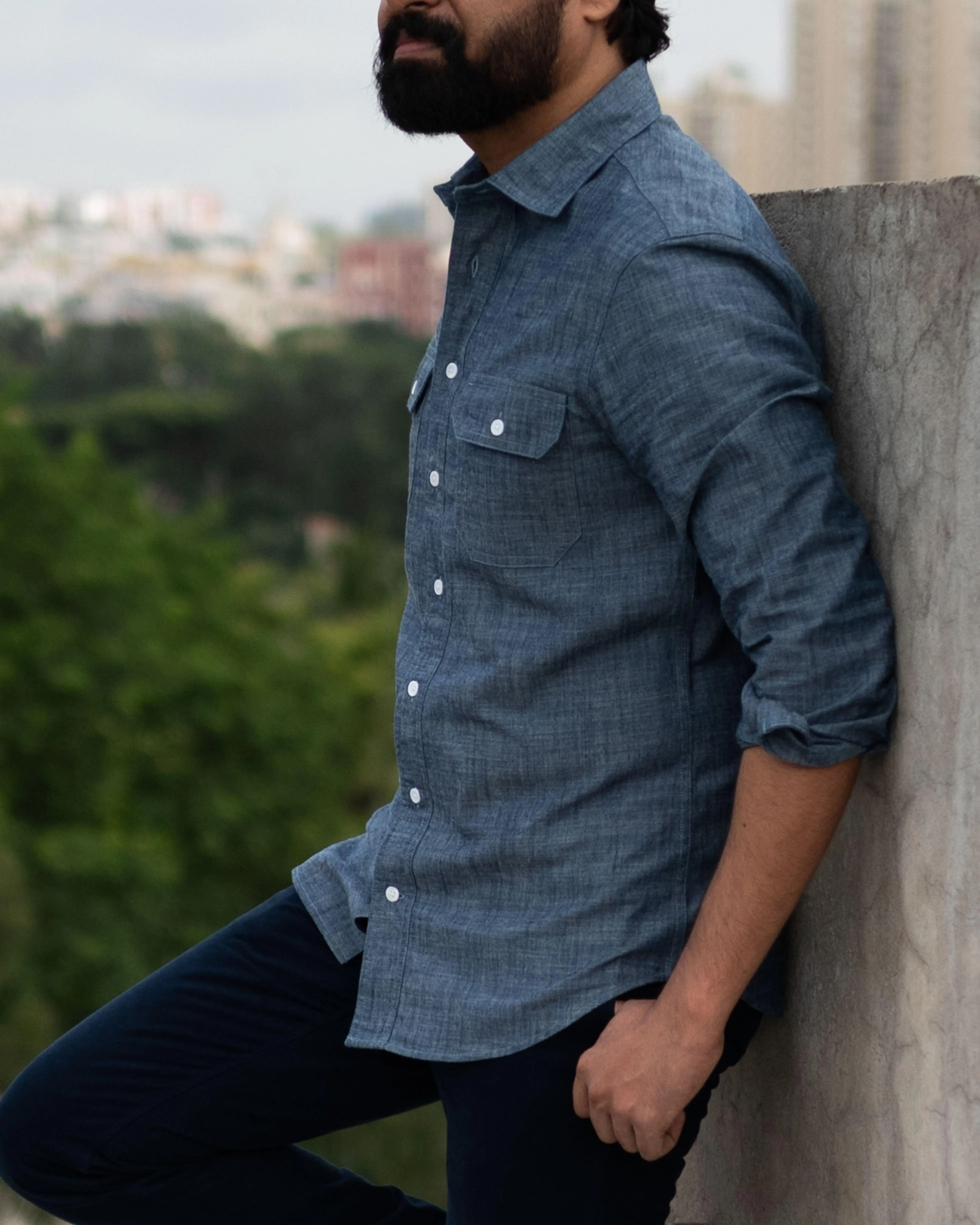 Reno in Indian Chambray
