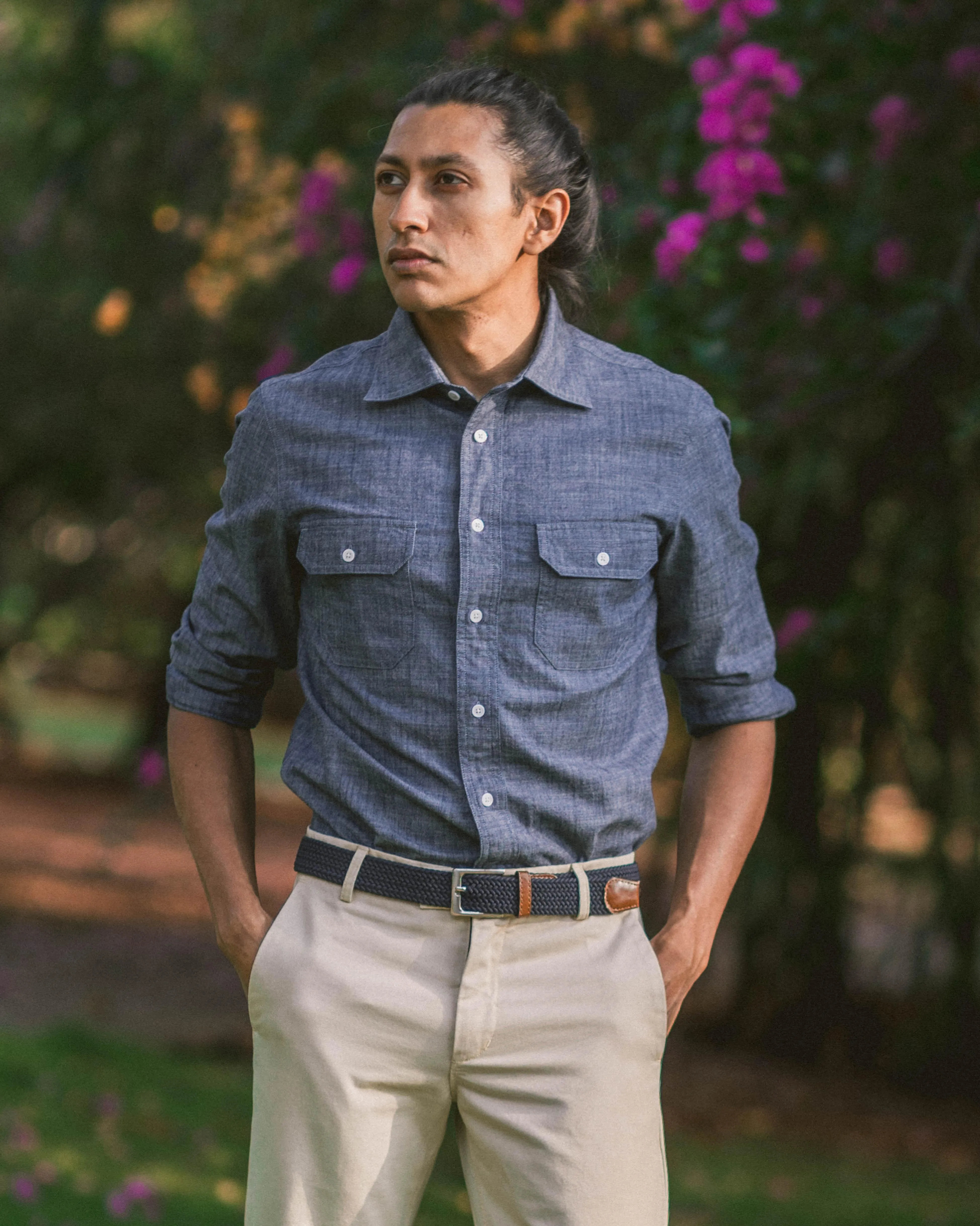 Reno in Indian Chambray