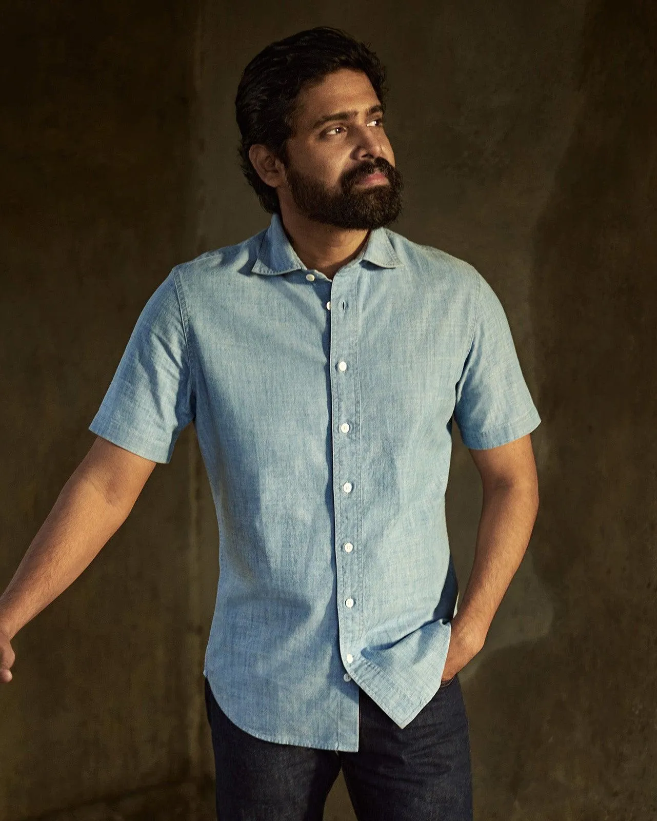 Reno in Indian Chambray