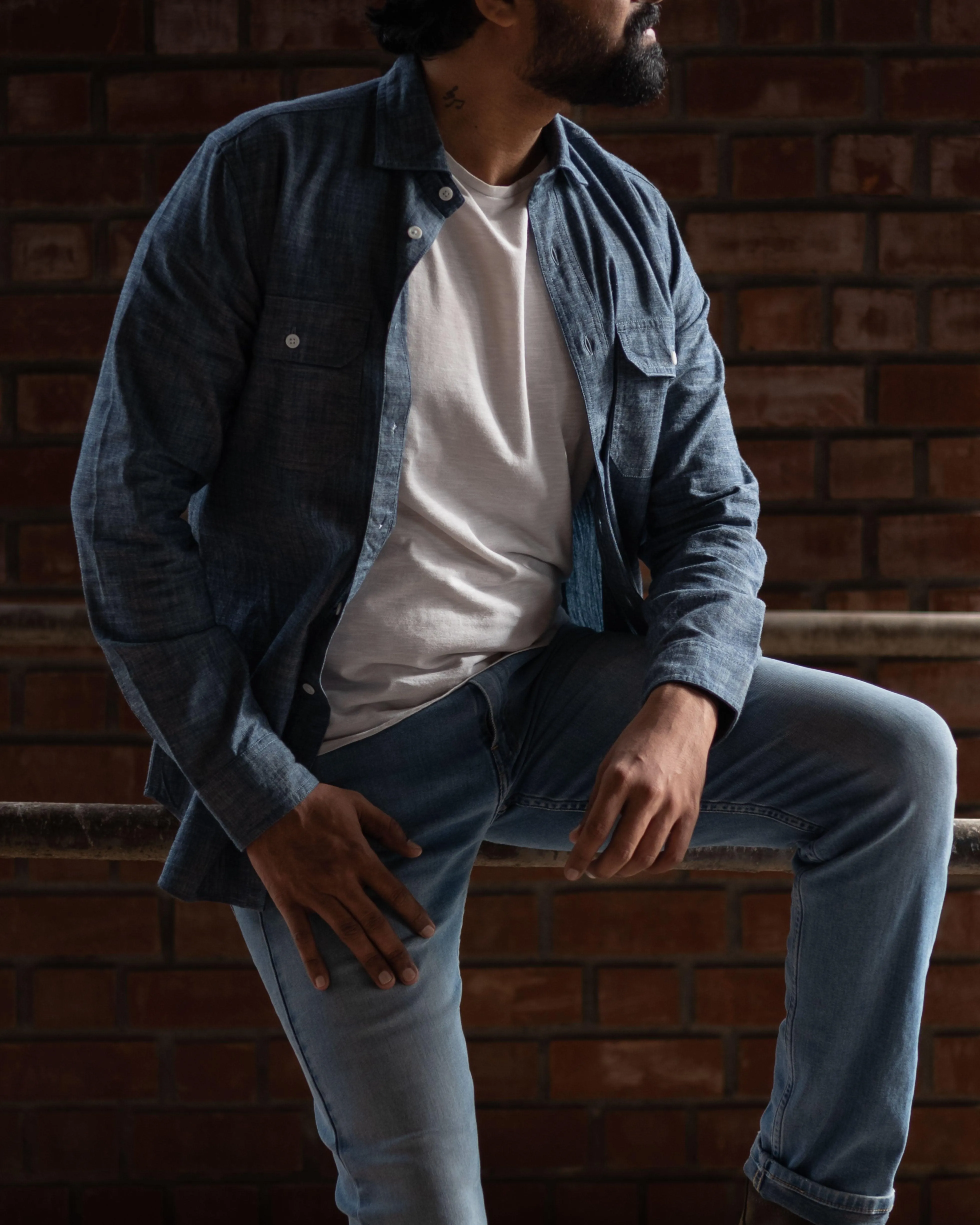 Reno in Indian Chambray