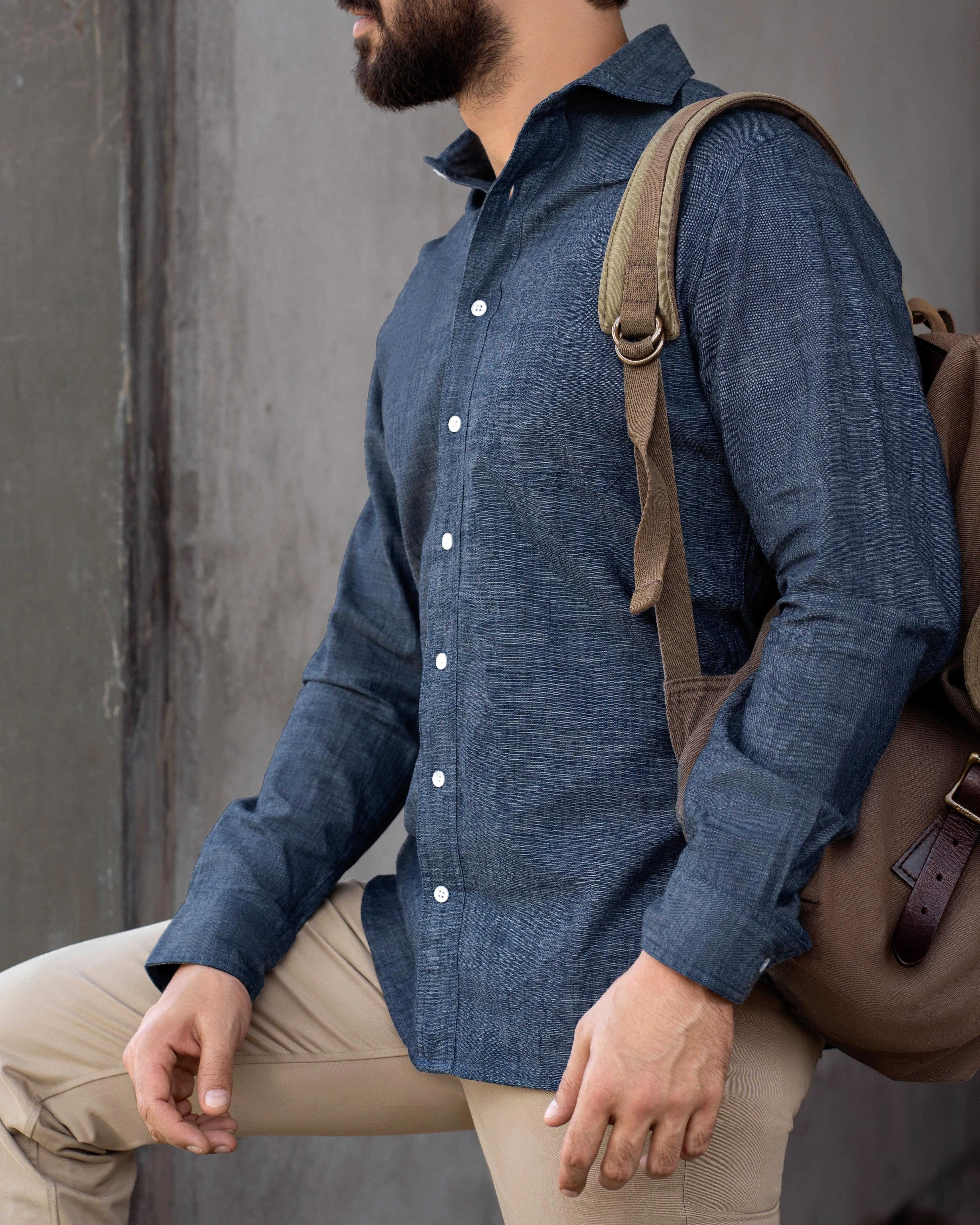 Reno in Indian Chambray