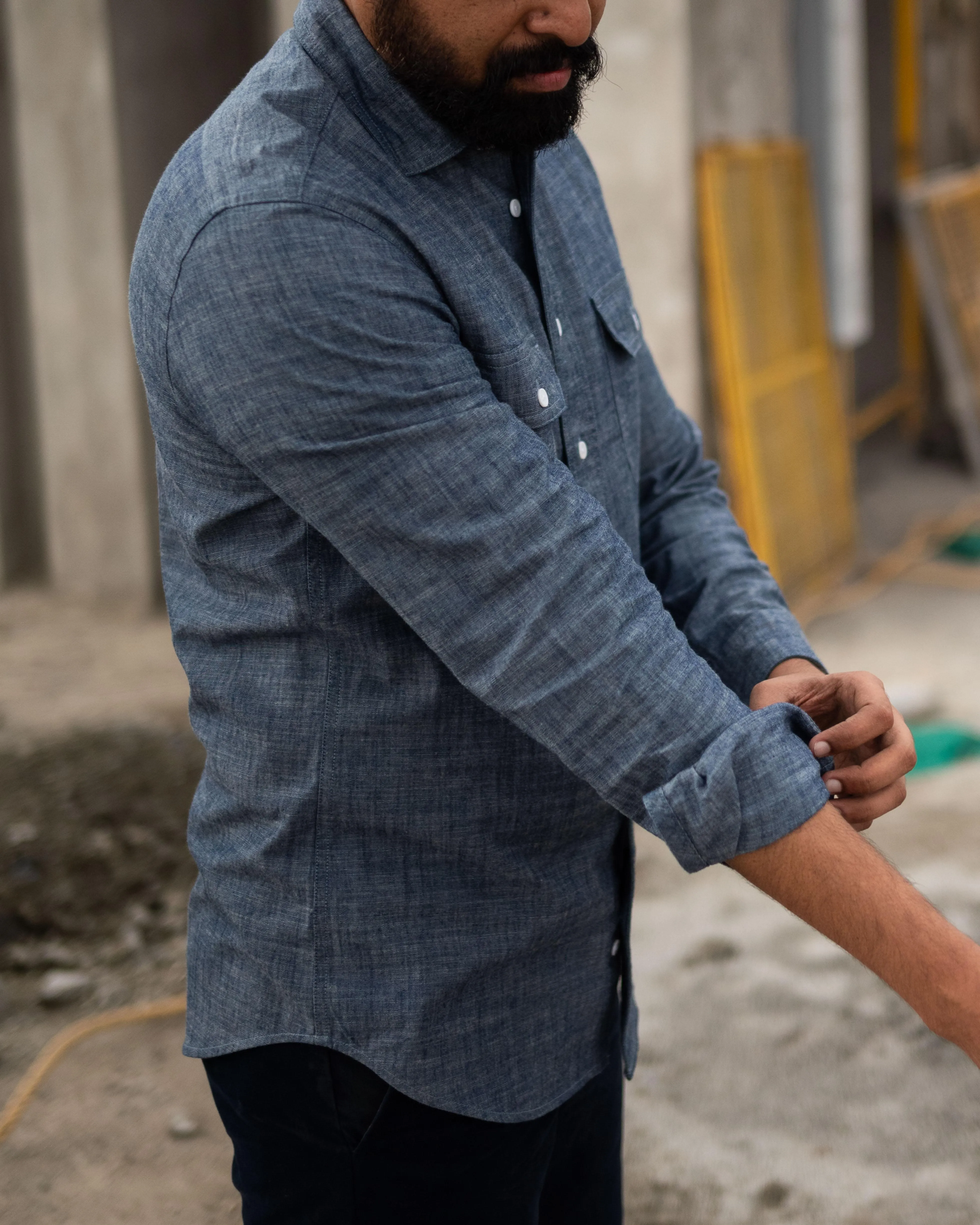 Reno in Indian Chambray
