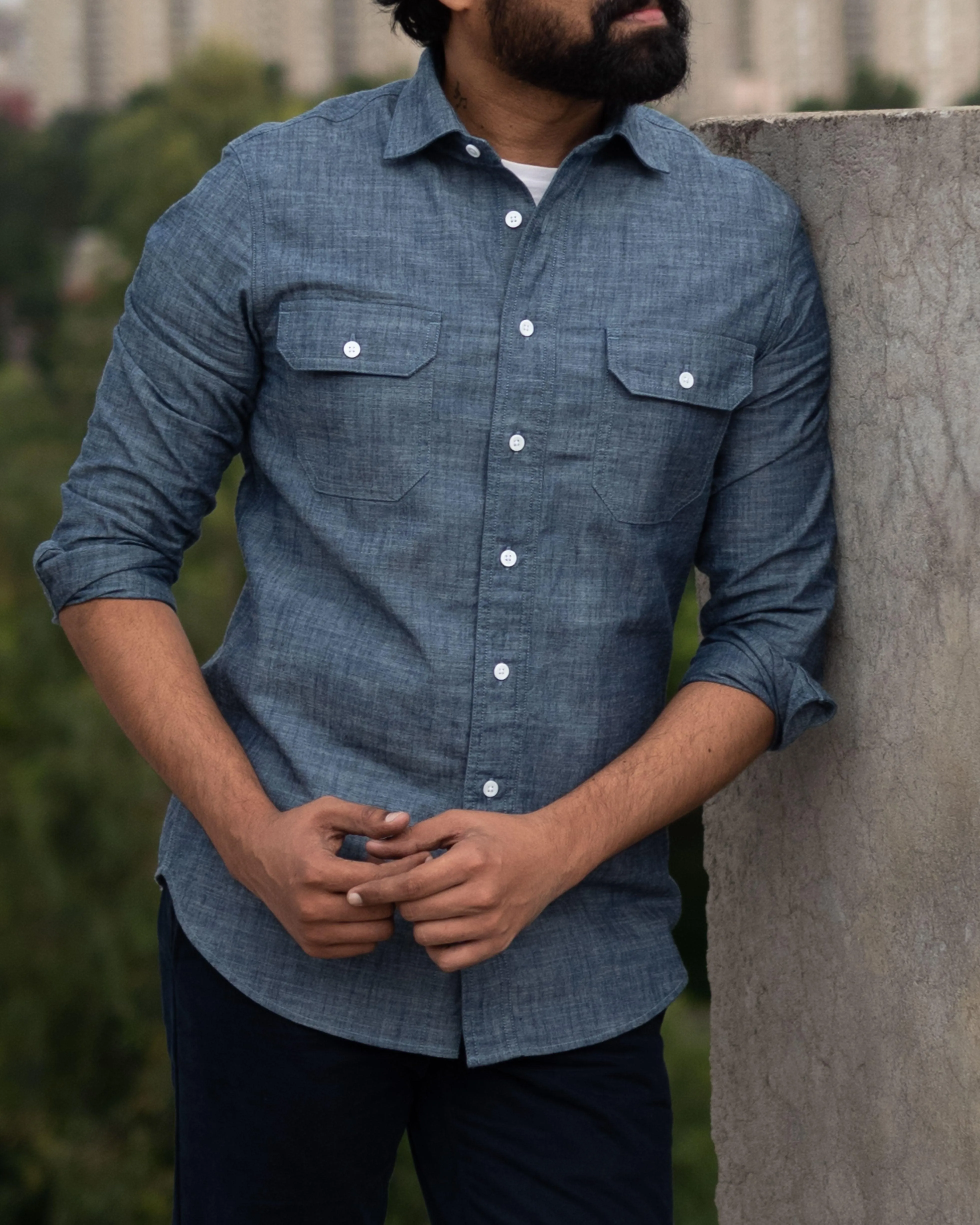 Reno in Indian Chambray
