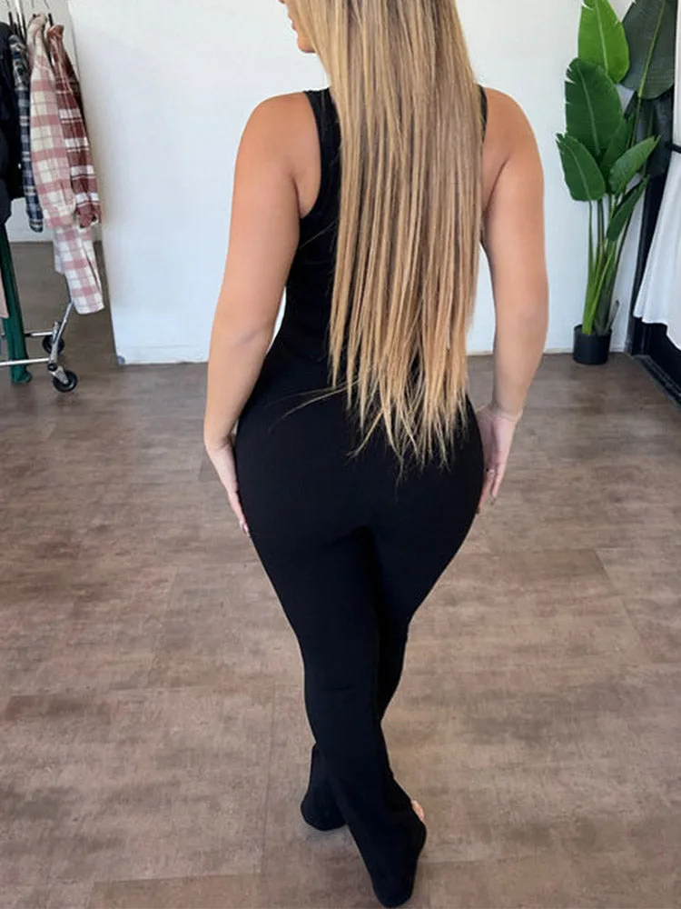 Ribbed Sleeveless Jumpsuit