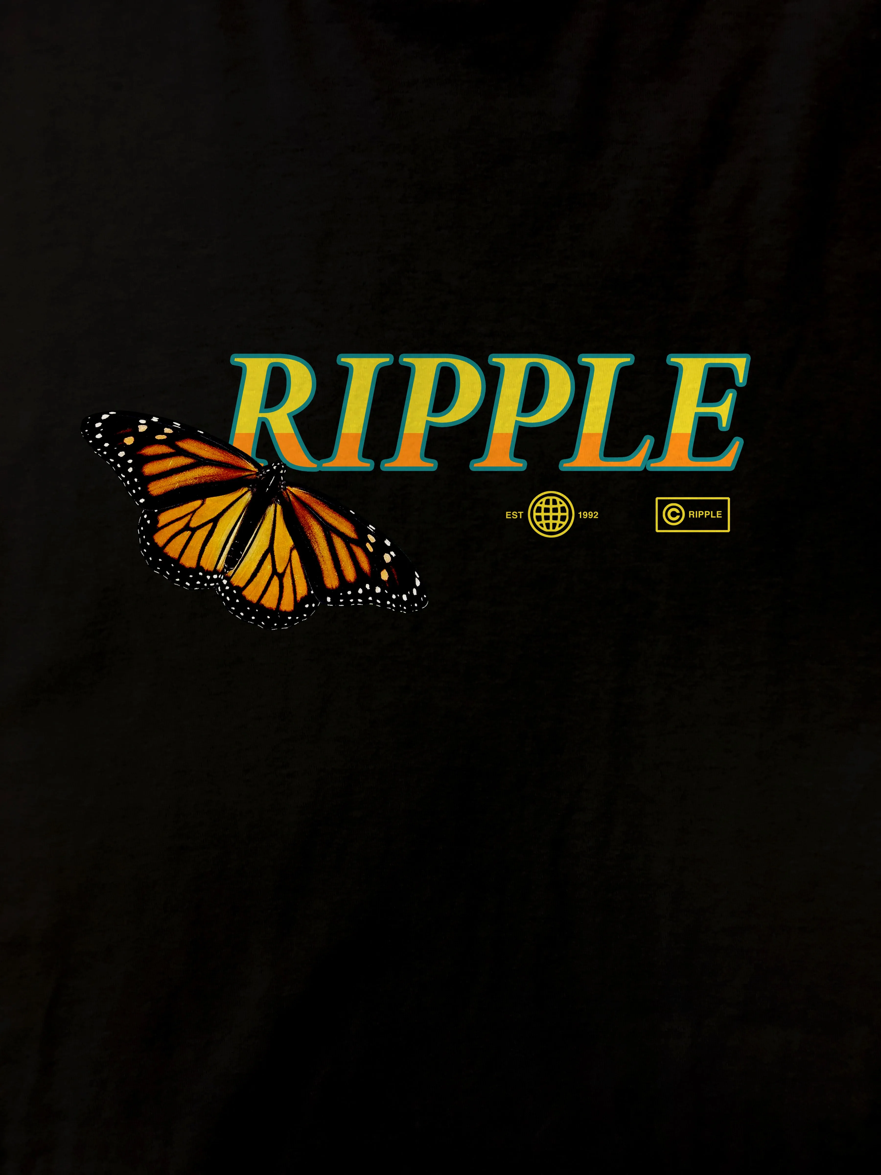 Ripple Butterfly Monarch Study Women's Crop Hoody