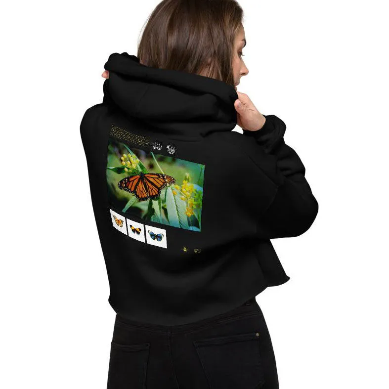 Ripple Butterfly Monarch Study Women's Crop Hoody