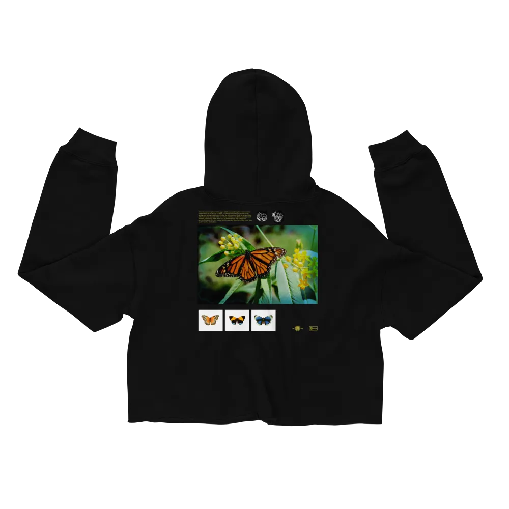 Ripple Butterfly Monarch Study Women's Crop Hoody