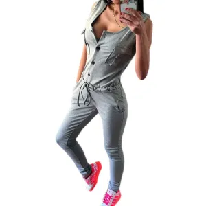 Rompers Womens Jumpsuit Summer Sexy Sleeveless Bodycon Solid Long Overalls Female Casual Long Wear