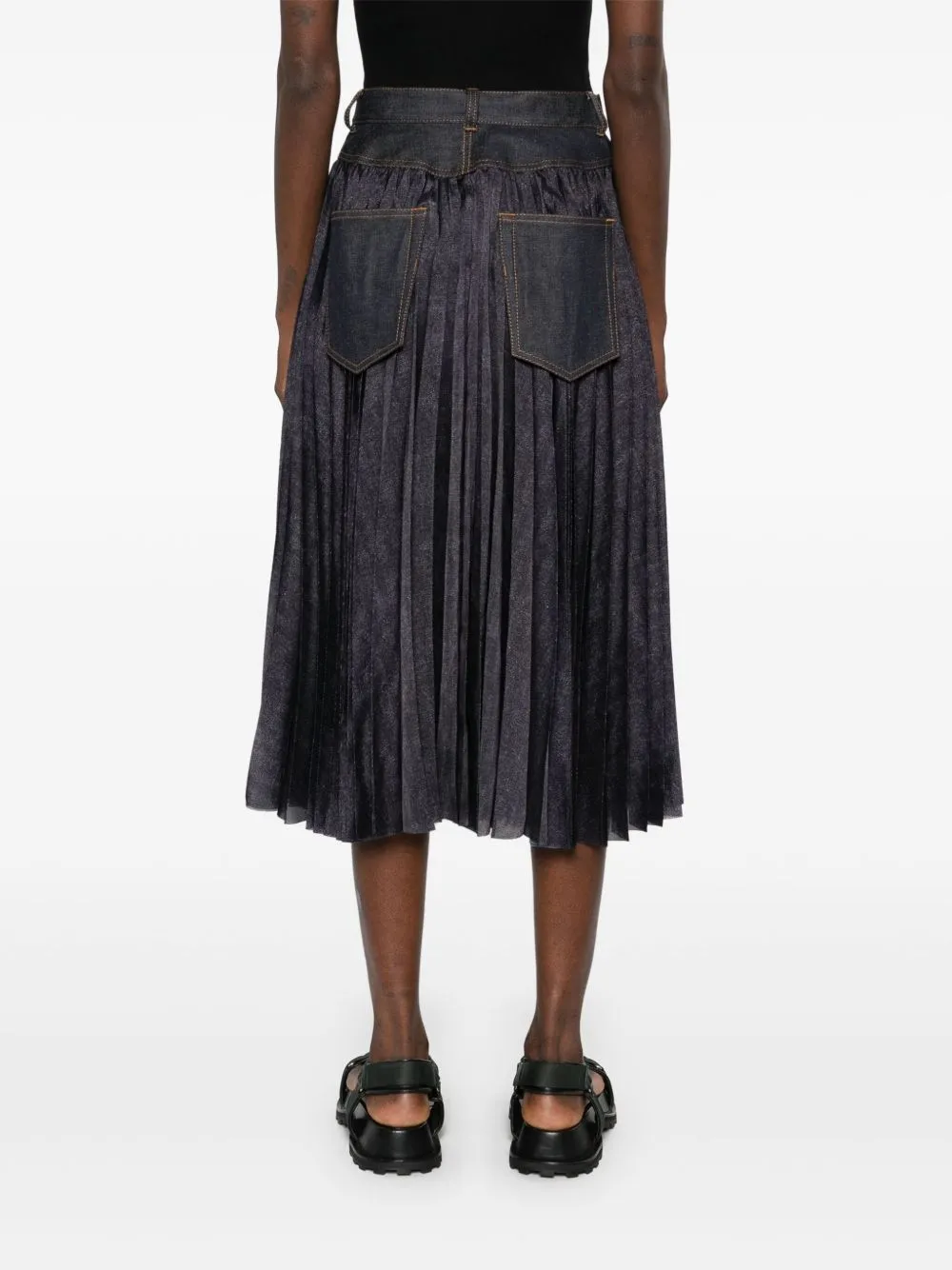 Sacai denim mix kjol