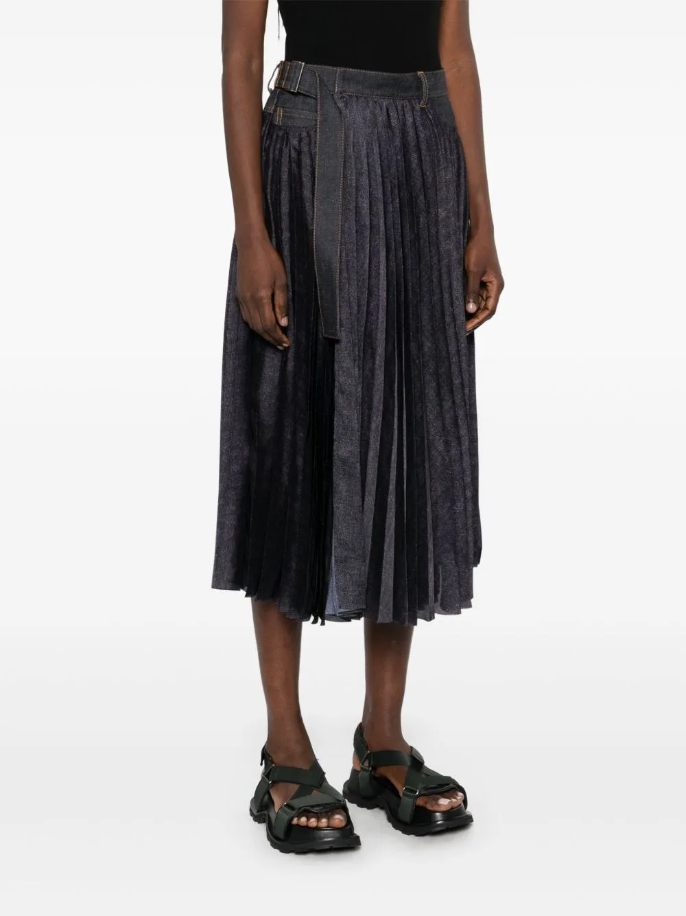Sacai denim mix kjol