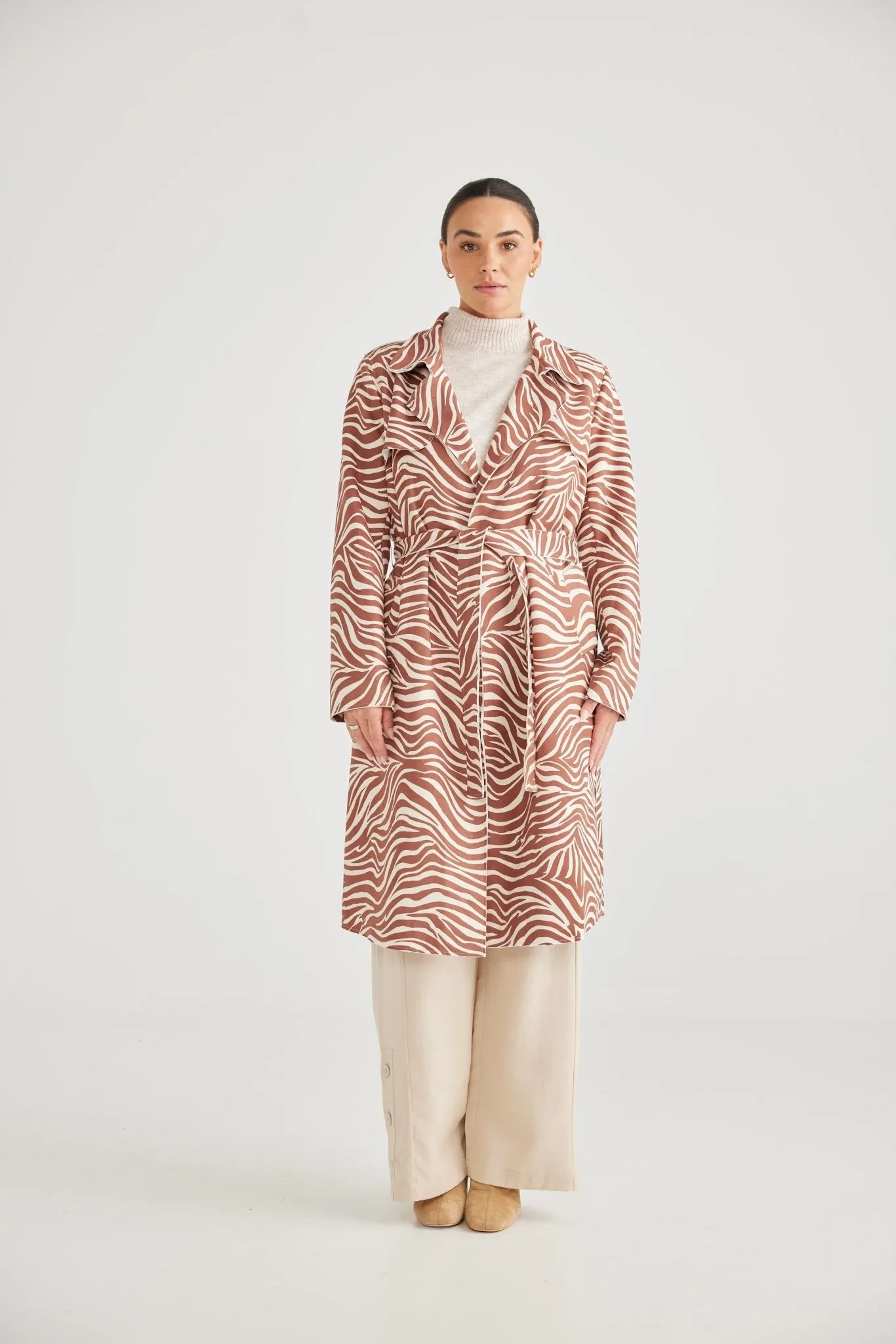 Safari Trench Tan Zebra