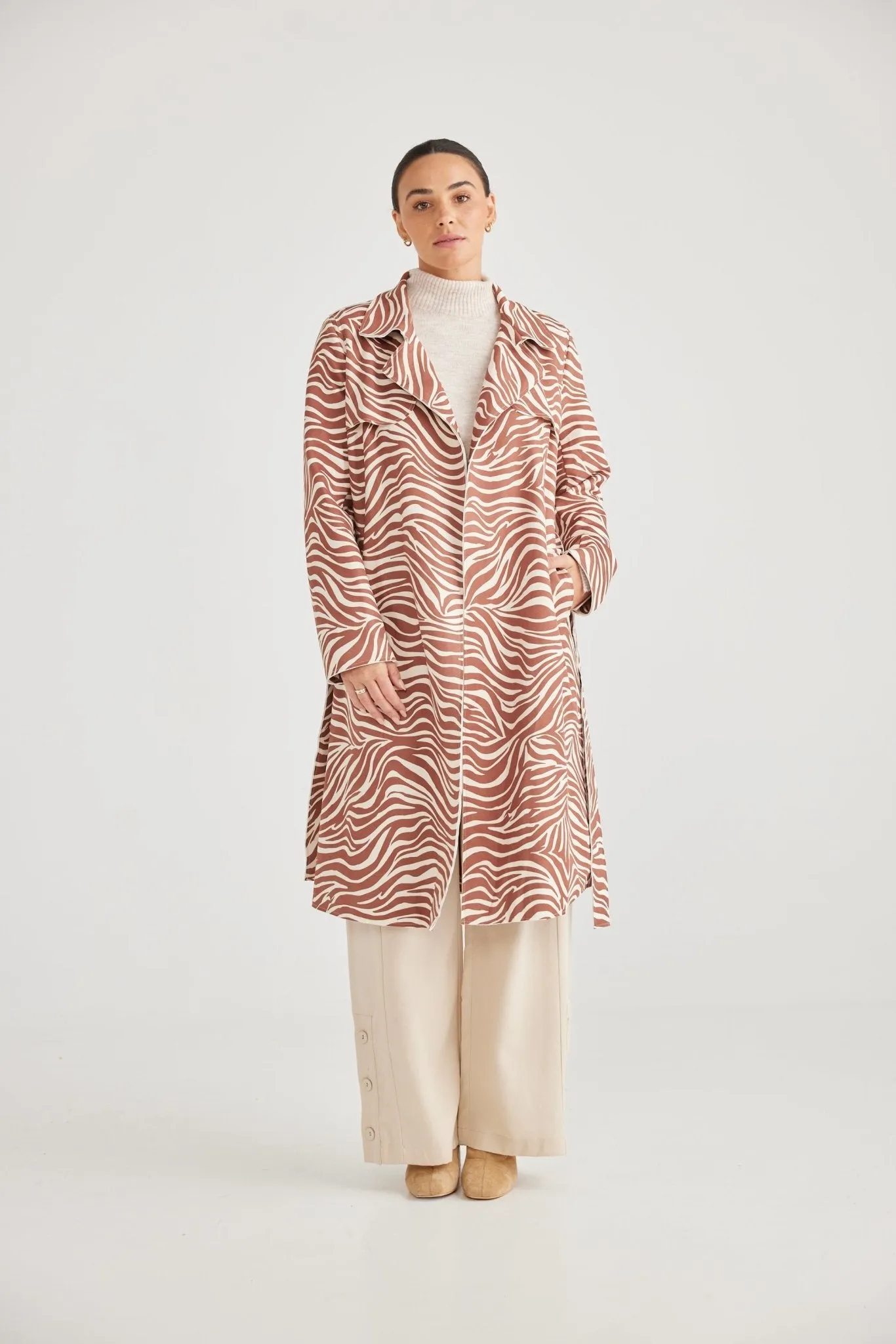 Safari Trench Tan Zebra
