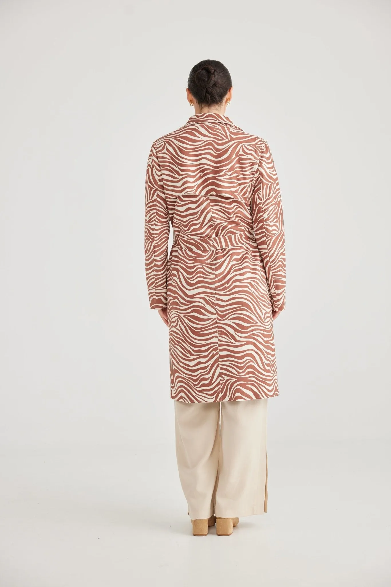 Safari Trench Tan Zebra